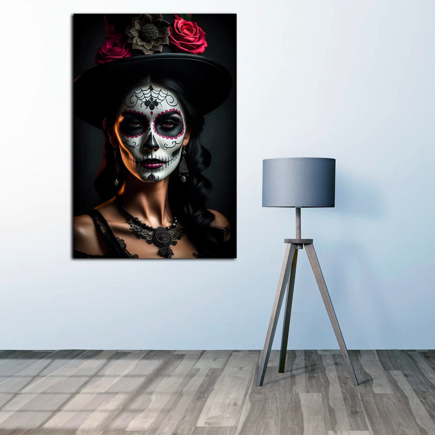 Artedinoi Leinwandbild La Catrina Wandbild Leinwandbild Kunstdruck XL Wanddeko Wohnzimmer