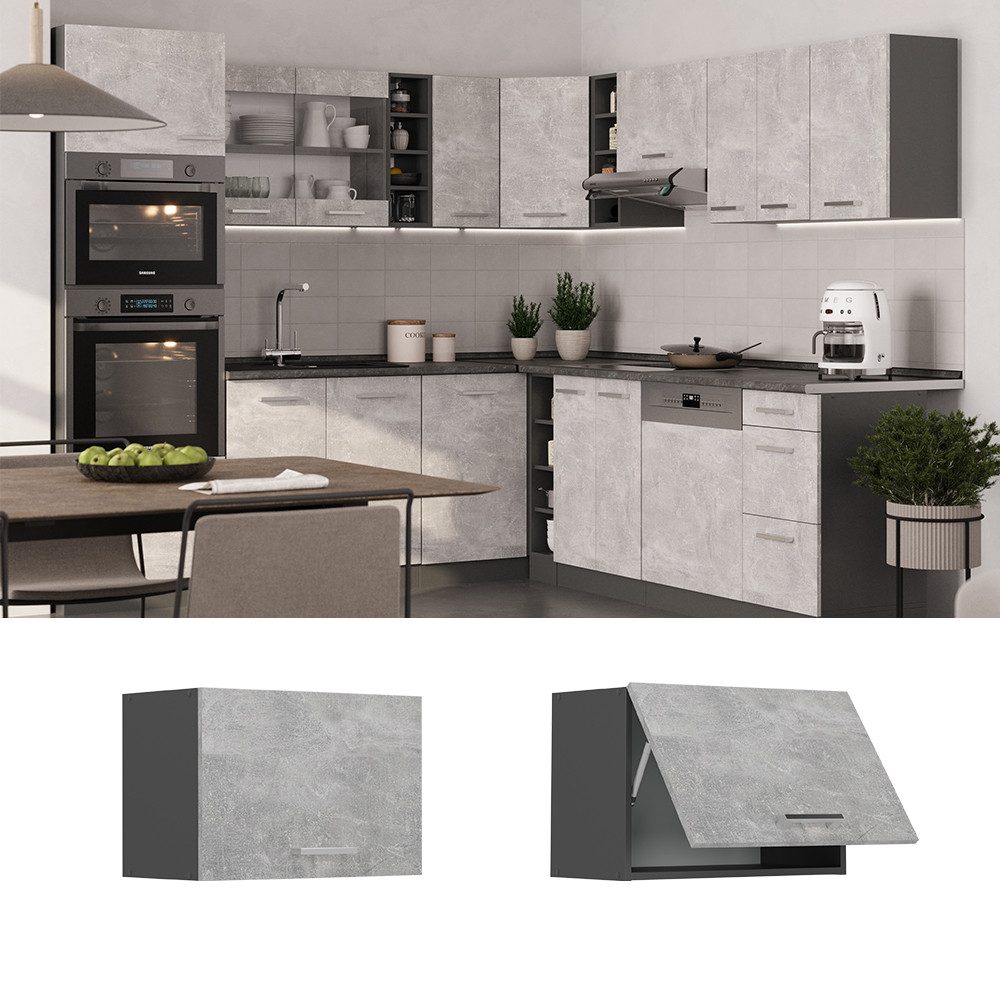 Vicco Hängeschrank R-Line, Beton/Anthrazit, 60 cm günstig online kaufen