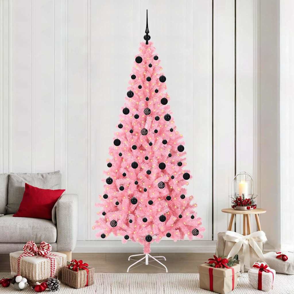 vidaXL Künstlicher Weihnachtsbaum Weihnachtsbaum Rosa 210 cm PVC