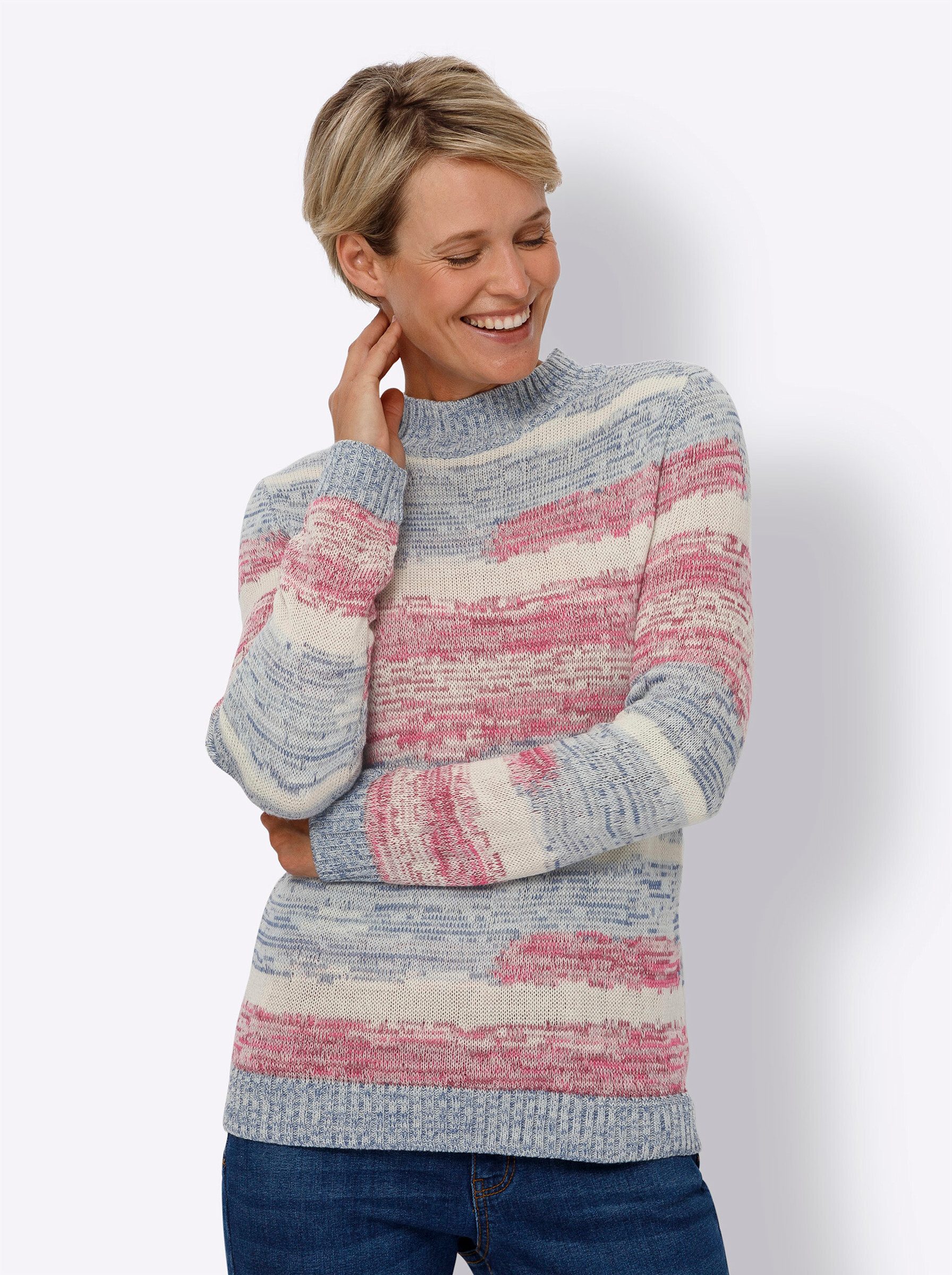 Strickpullover Stehkragenpullover