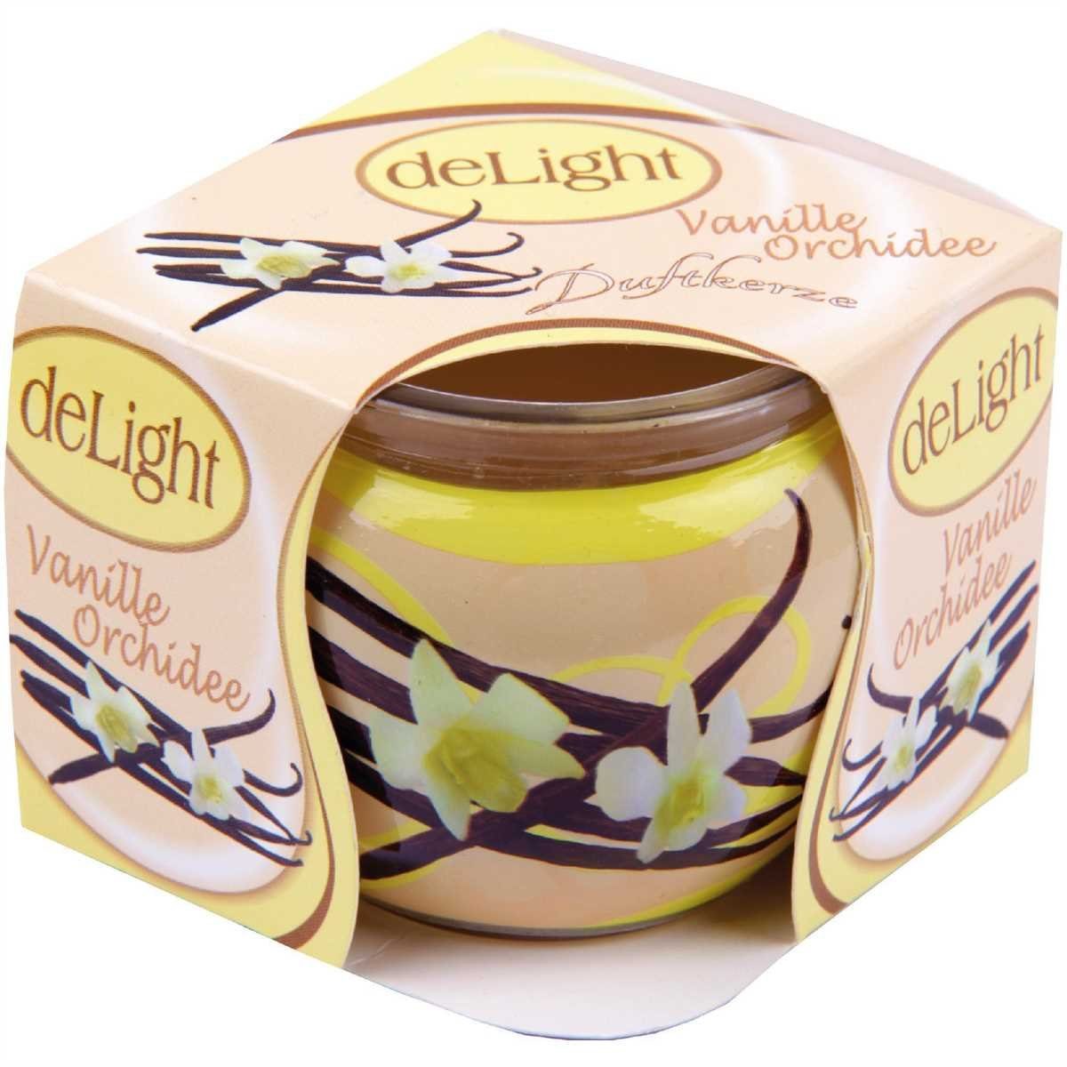 HS Candle Duftkerze im Glas (1-tlg), Vanille, Duftnote warm & süß, Ø7x6cm, bis zu 22h Brenndauer