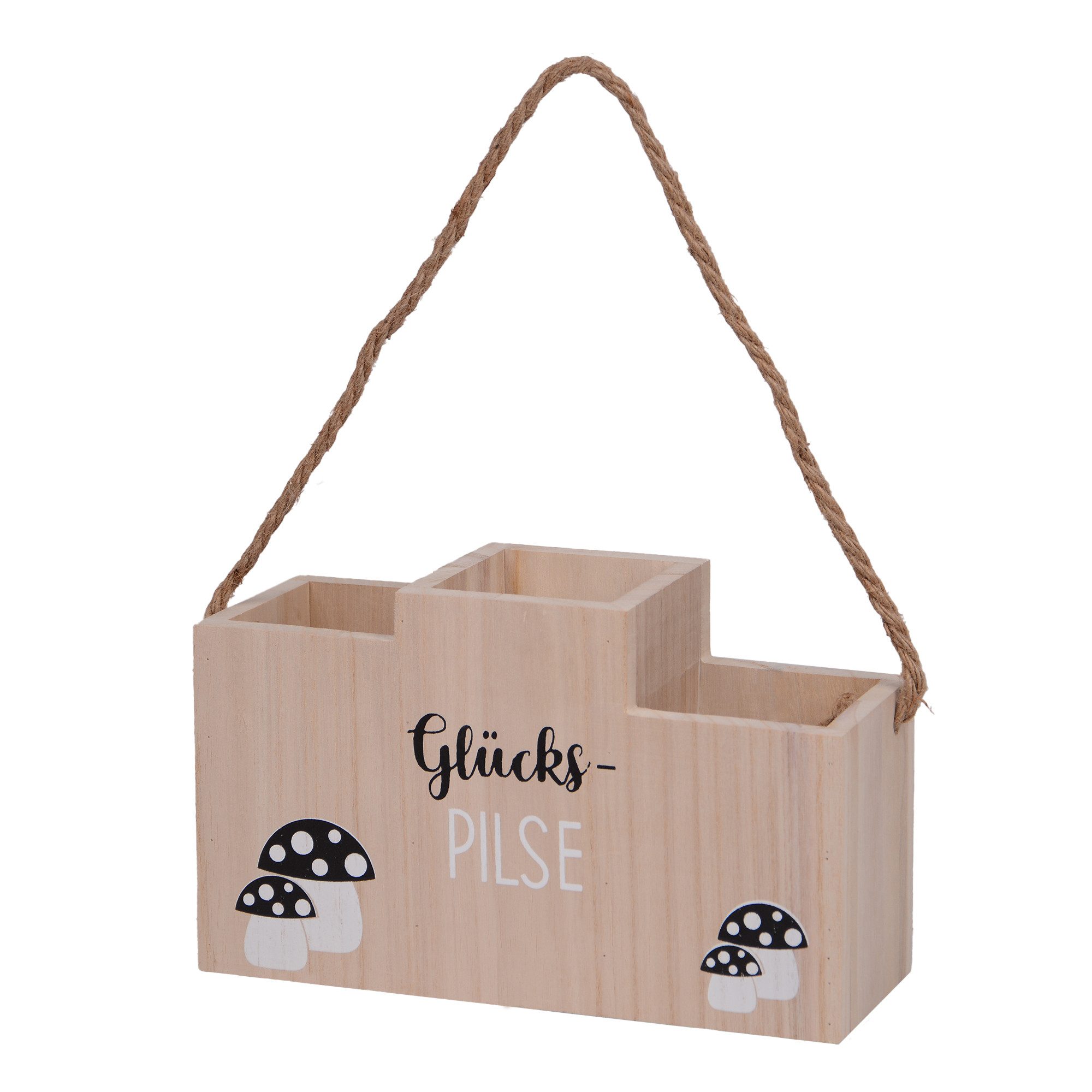 UNUS HOME Flaschenkorb Flaschenhalter Glückspilze Holz Bambus 3 Flaschen Ge günstig online kaufen