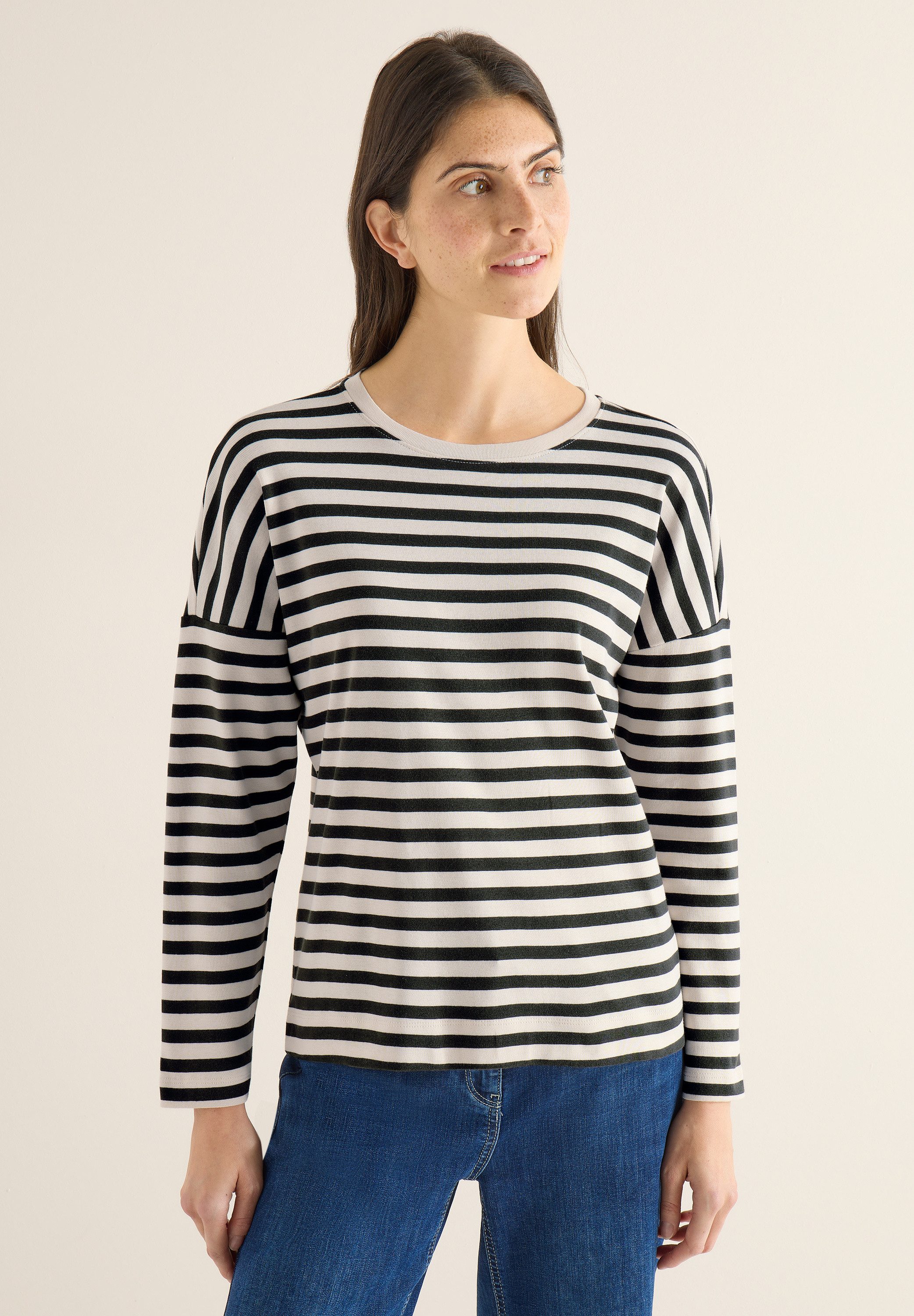 CECIL Langarmshirt mit U-Boot-Ausschnitt günstig online kaufen