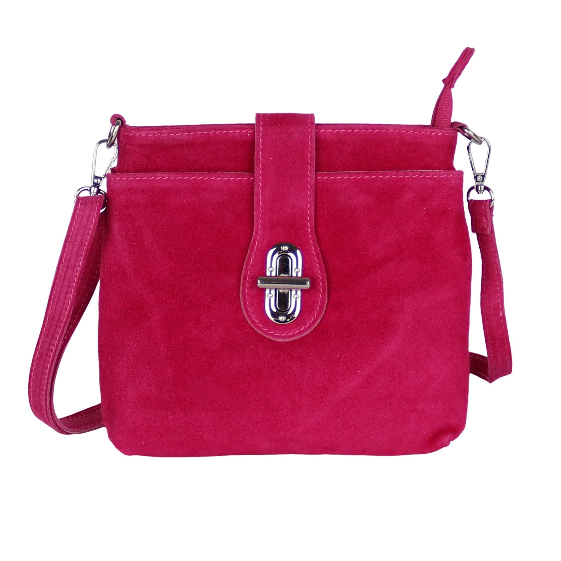 MIRROSI Umhängetasche Damen Crossbody Bag, Echtleder Made In Italy, (22x22x8cm) aus Wildleder