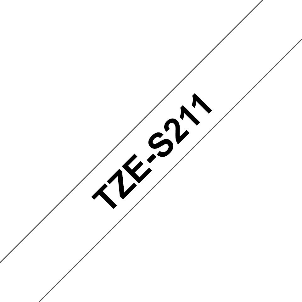 Brother Schriftband TZe-S211 (lam) Schwarz auf Weiß BxL 6 Tintenpatrone