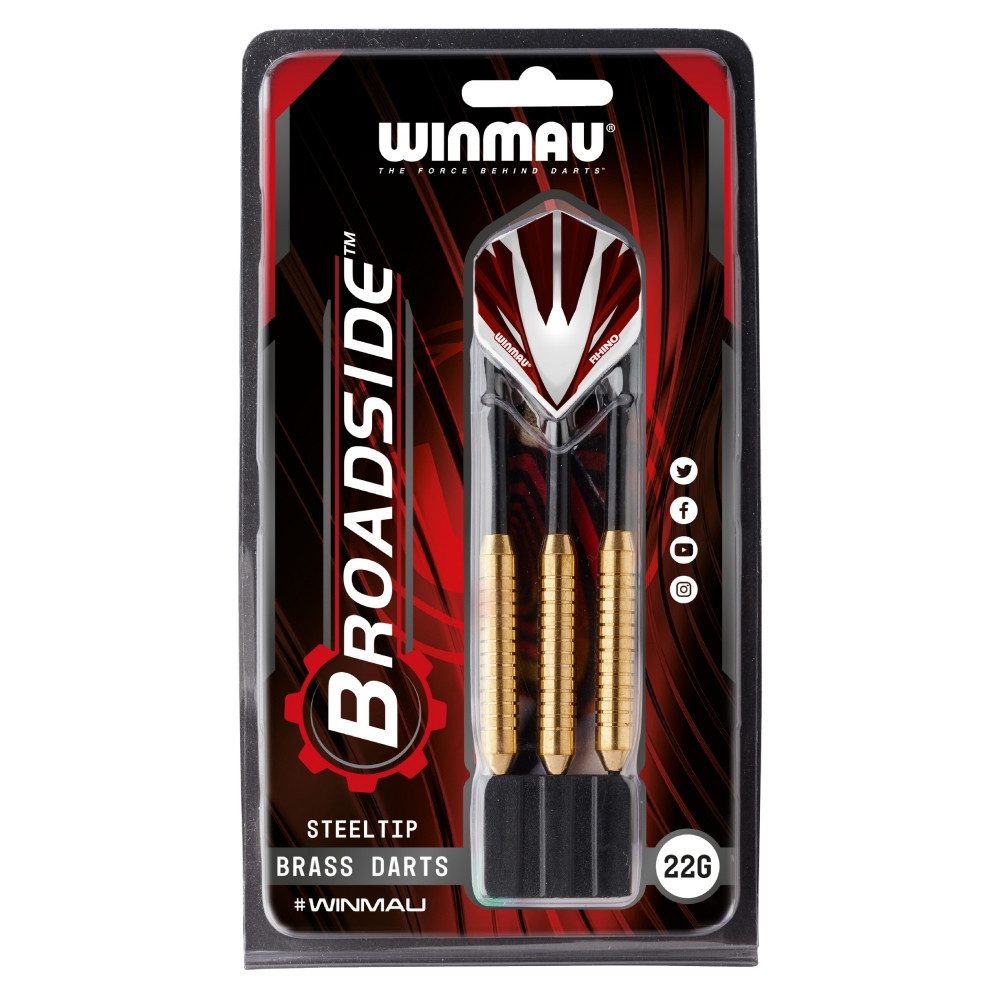 Winmau Dartpfeil Steeldart Winmau Broadside brass 1225-22g