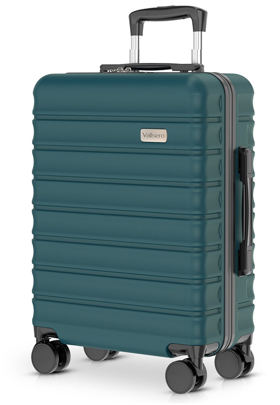 VALLSERO Koffer 16/20Zoll Hartschalen-Trolley 30/40L Hartschalenkoffer ABS Material, Reisekoffer 4 Rollen, TSA-Zahlenschloss, Schwarz, rot, blau, grün