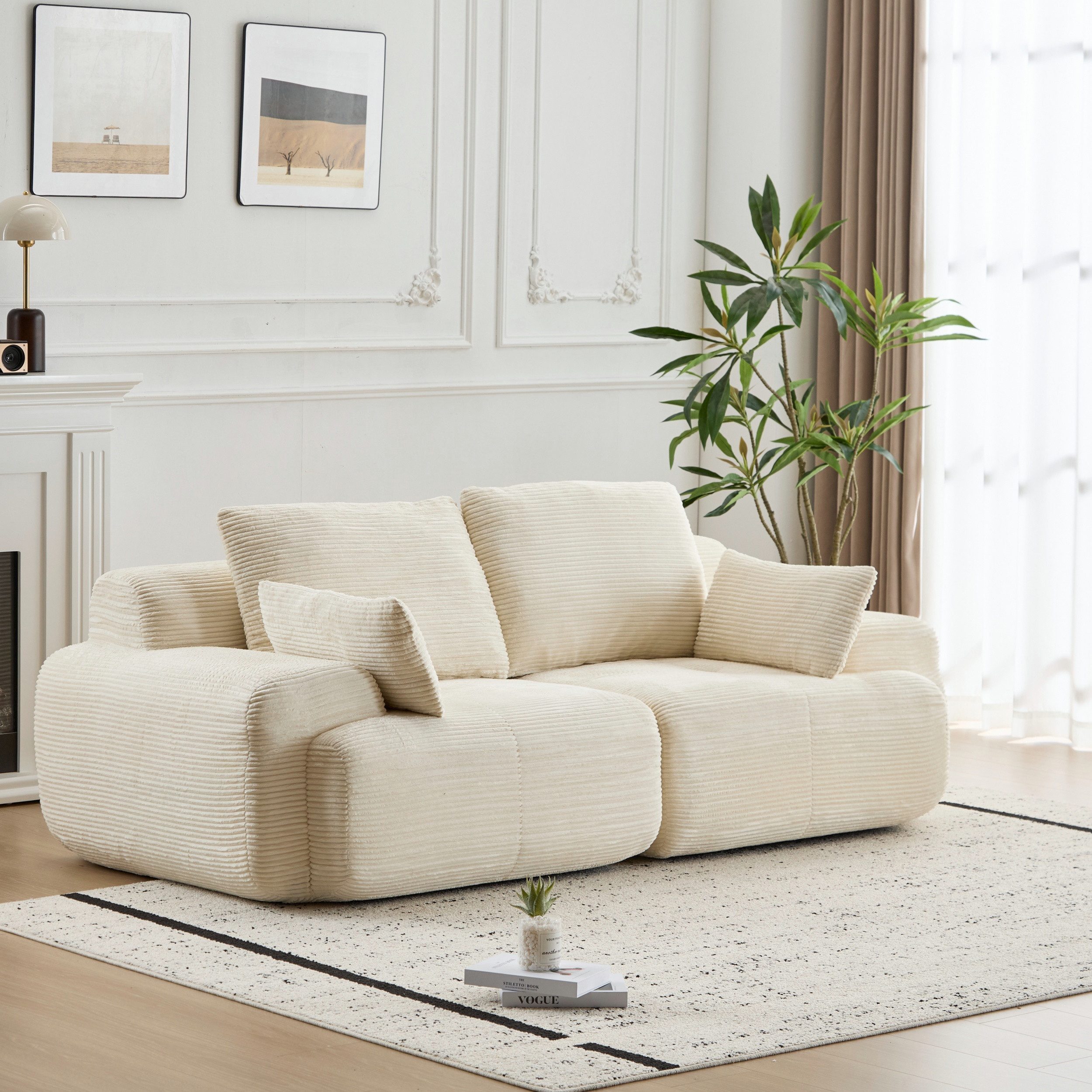 Leawin Sofa 2-Sitzer Sofa für Wohnzimmer, modulare Gestaltung & Komfort, Hochwertiger Cordstoff für weichen, langlebigen Komfort