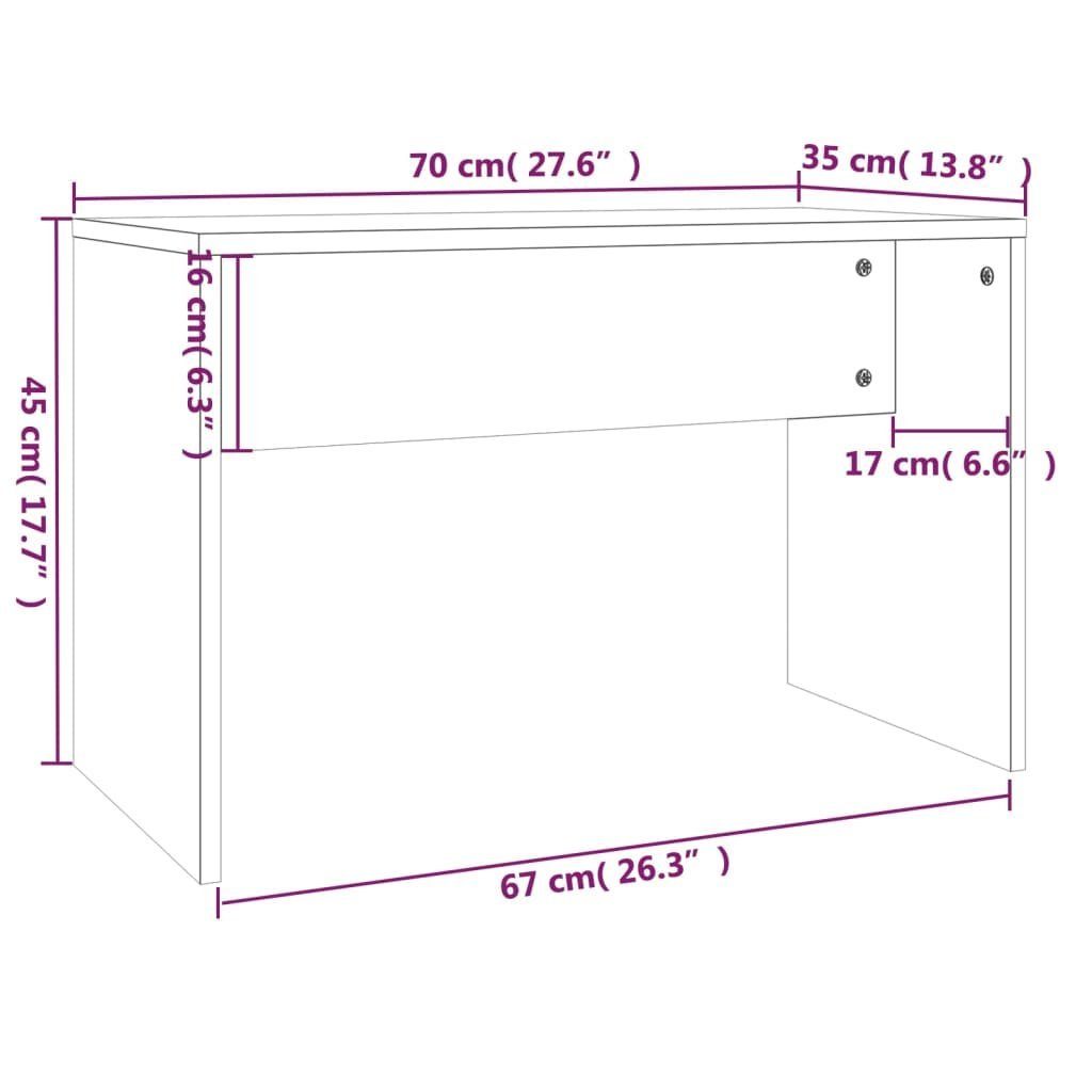 vidaXL Sitzhocker Schminkhocker 70x35x45 cm Schwarz Holzwerkstoff