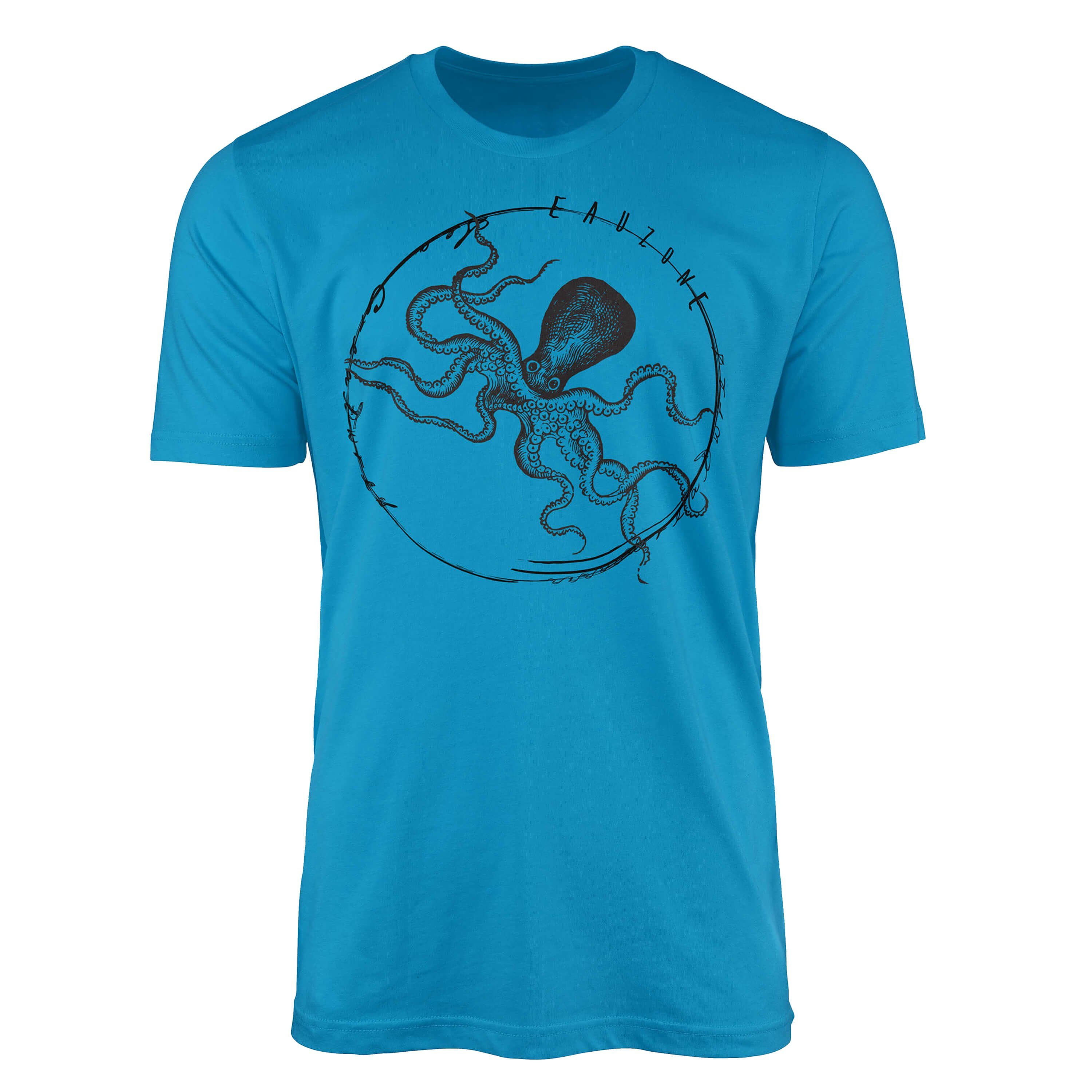 Sinus Art T-Shirt T-Shirt Tiefsee Fische - Serie: Sea Creatures, feine Struktur und sportlicher Schnitt / Sea 084 Atoll