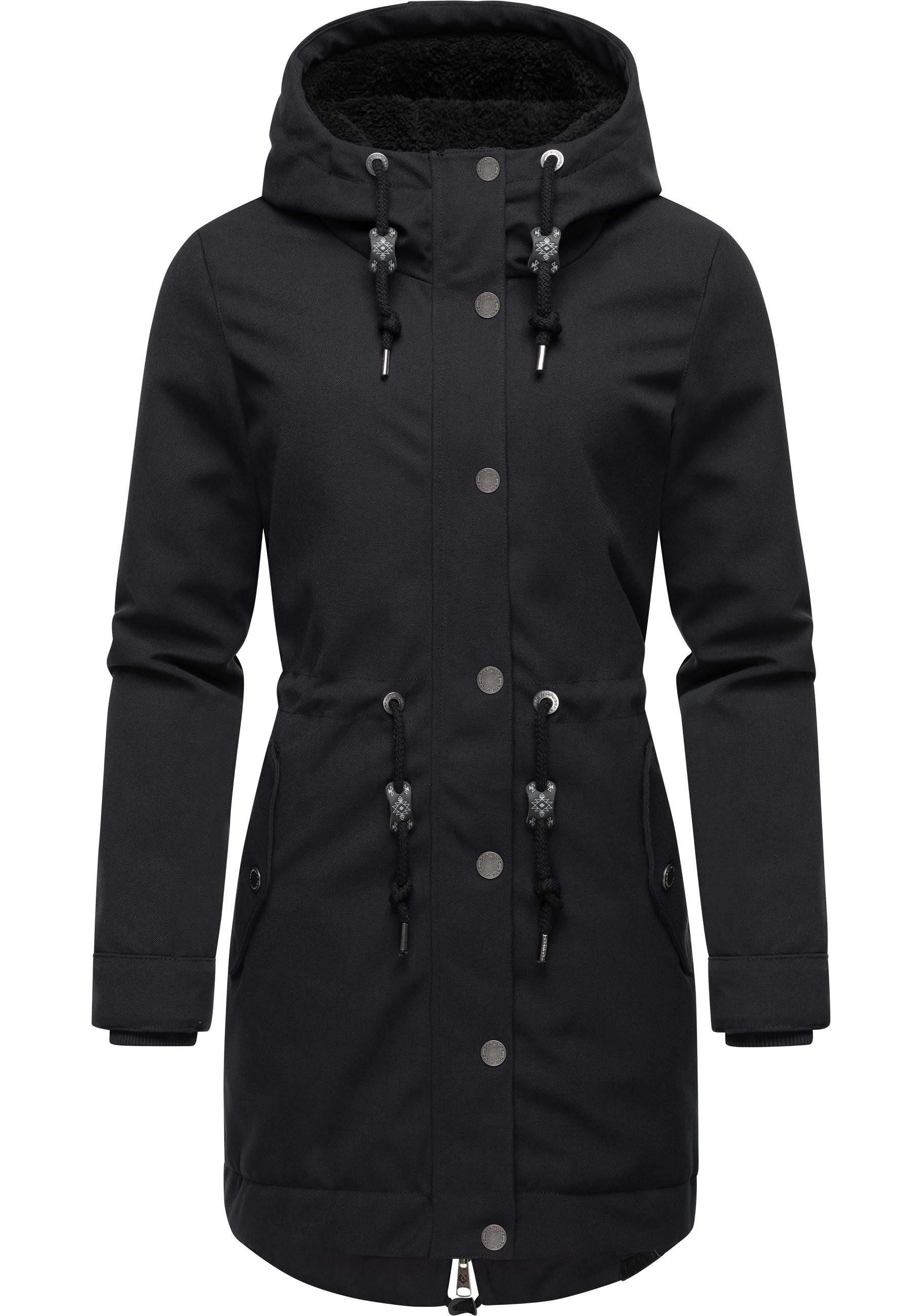 Ragwear Kurzmantel Canny Canvas Wasserdichter Damen Wintermantel mit Kapuze