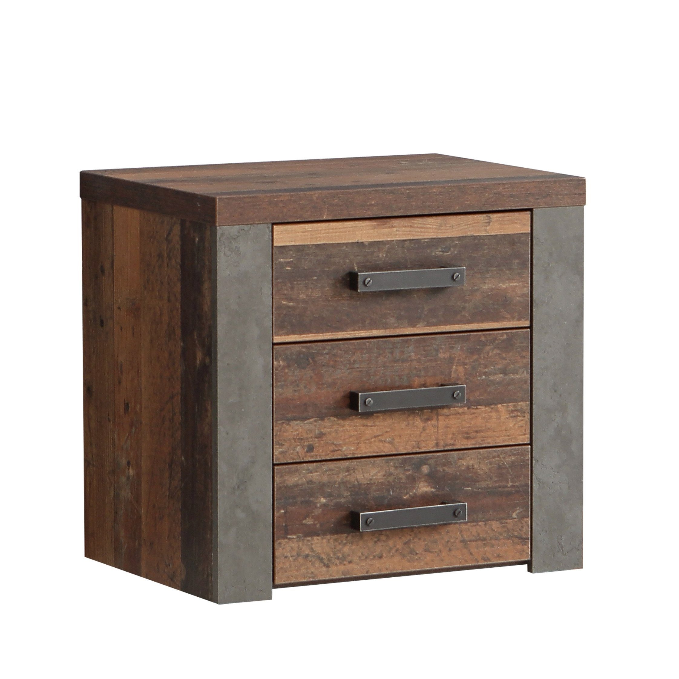 Newroom Kommode Dally, Kommode Old Wood Vintage und Betonoptik Modern Industrial Sideboard