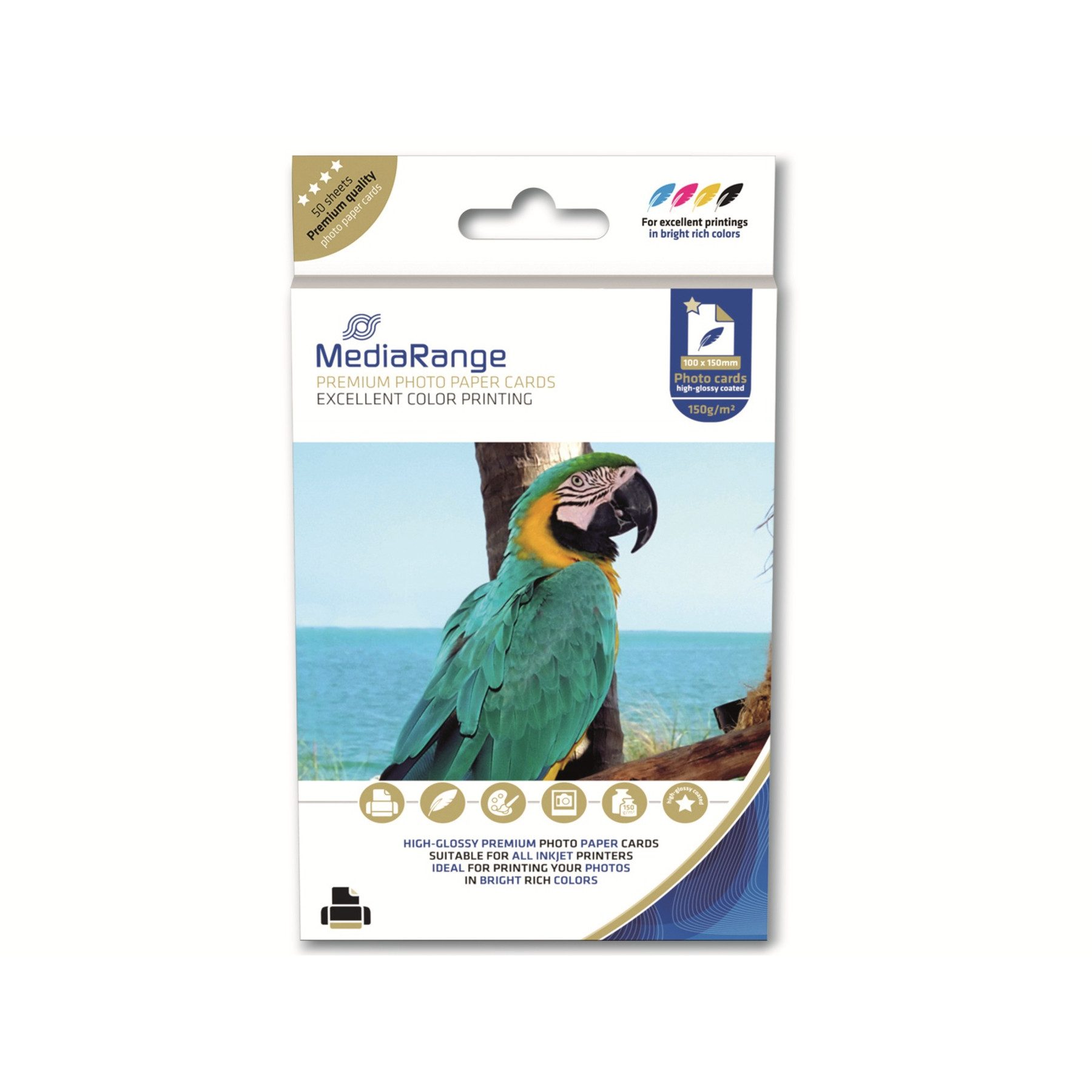 Mediarange Fotopapier MEDIARANGE Fotopapier, 100x150 mm, 150 g/m², hochglanz, 50 Blatt