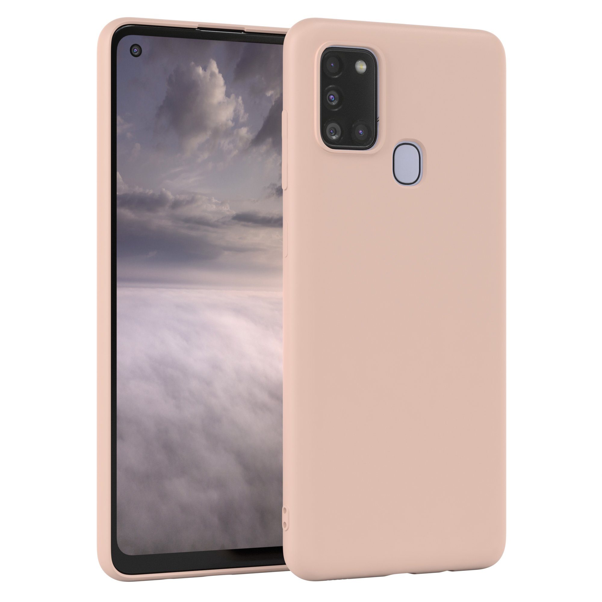 EAZY CASE Handyhülle für Samsung Galaxy A21s Hülle Silikon 6,5 Zoll, Silikon Schutzhülle mit Kameraschutz kratzfest bumper Rosa Altrosa
