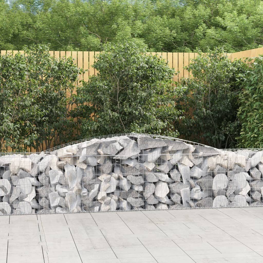 vidaXL Blumentopf Gabionen mit Hochbogen 10 Stk. 400x50x60/80cm Verzinktes Eisen (10 St)