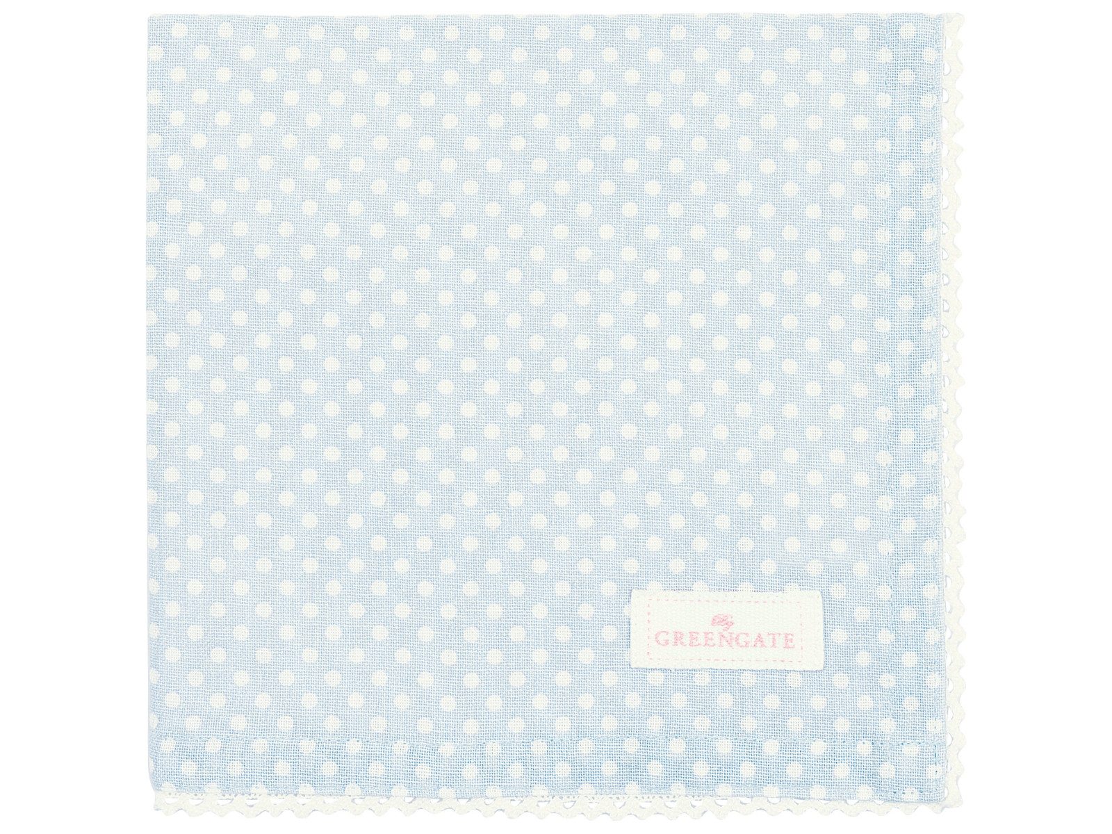 Greengate Stoffserviette Dotty Stoffserviette mit Spitze pale blue 40x40cm