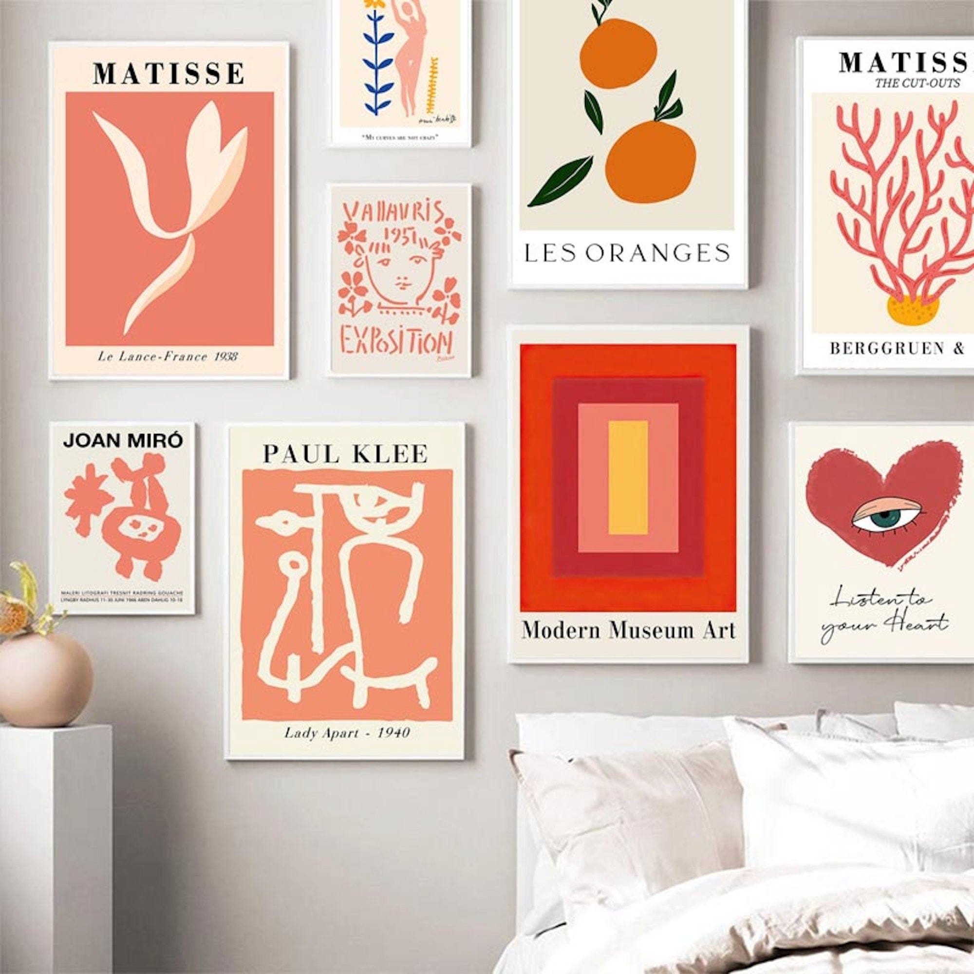 JUSTGOODMOOD Poster Picasso Pastell Abstrakt Wohnkultur Bilder Wohnzimmer Wandbilder Schla, 7 (1 St)