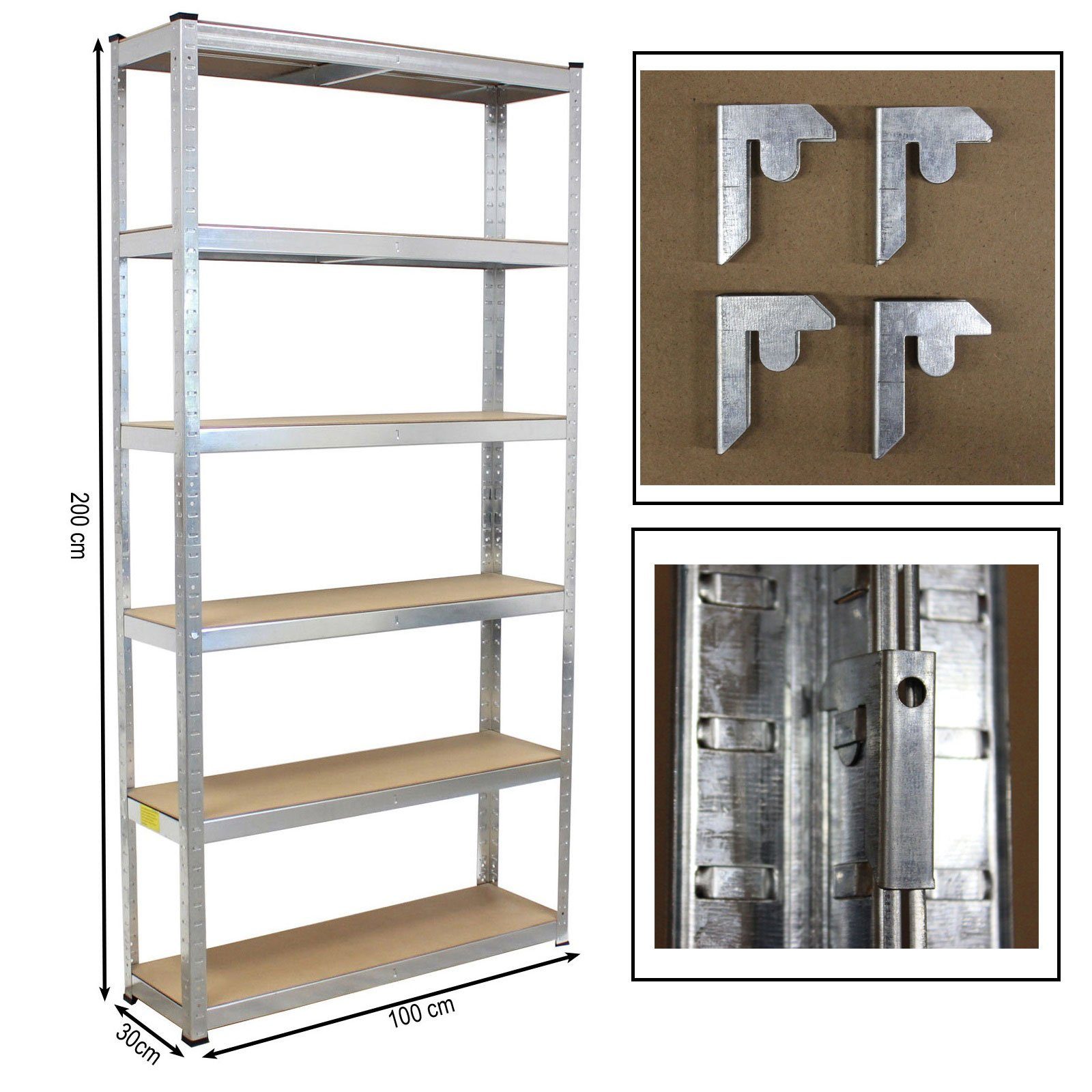 TRUTZHOLM Steckregal 2x Schwerlastregal Steckregal 200x100x30 günstig online kaufen