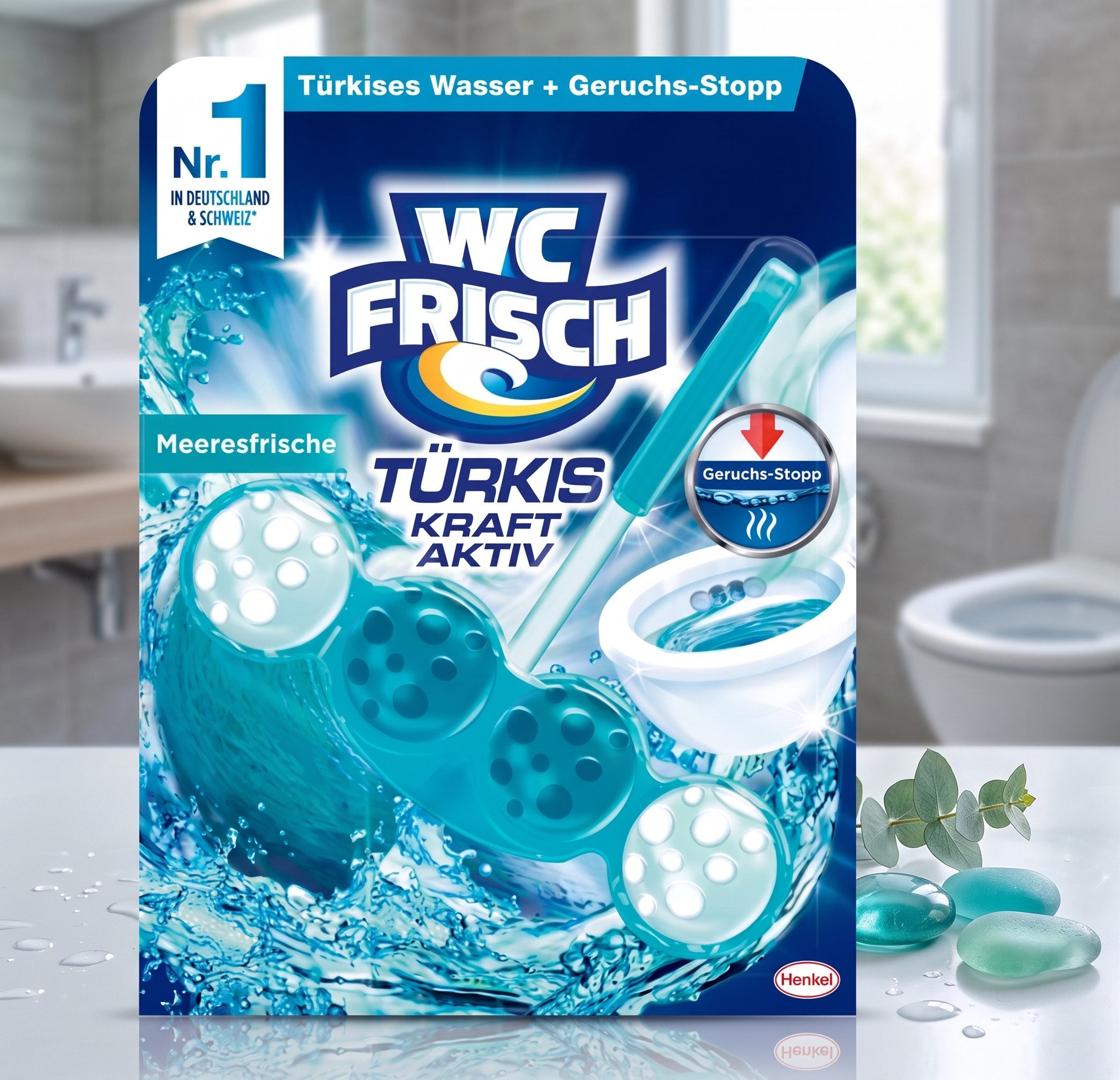 WC Frisch WC-Frisch WC-Stein Türkis Kraft Aktiv Meeresfrische, 1 St Badreiniger