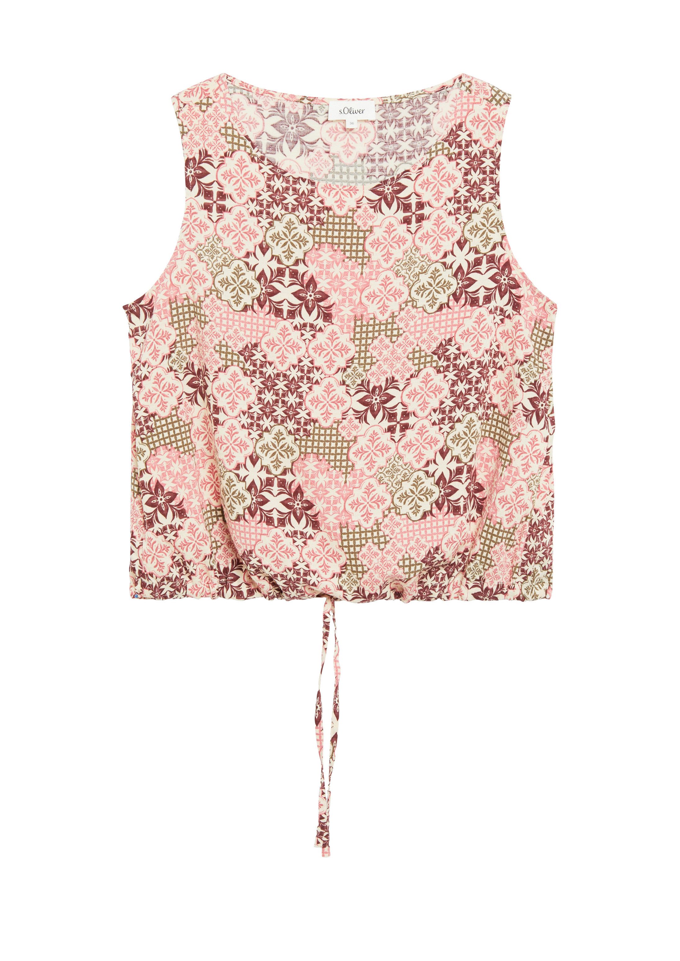 s.Oliver Blusentop Bluse Top aus Viskosemix mit regulierbarem Bund