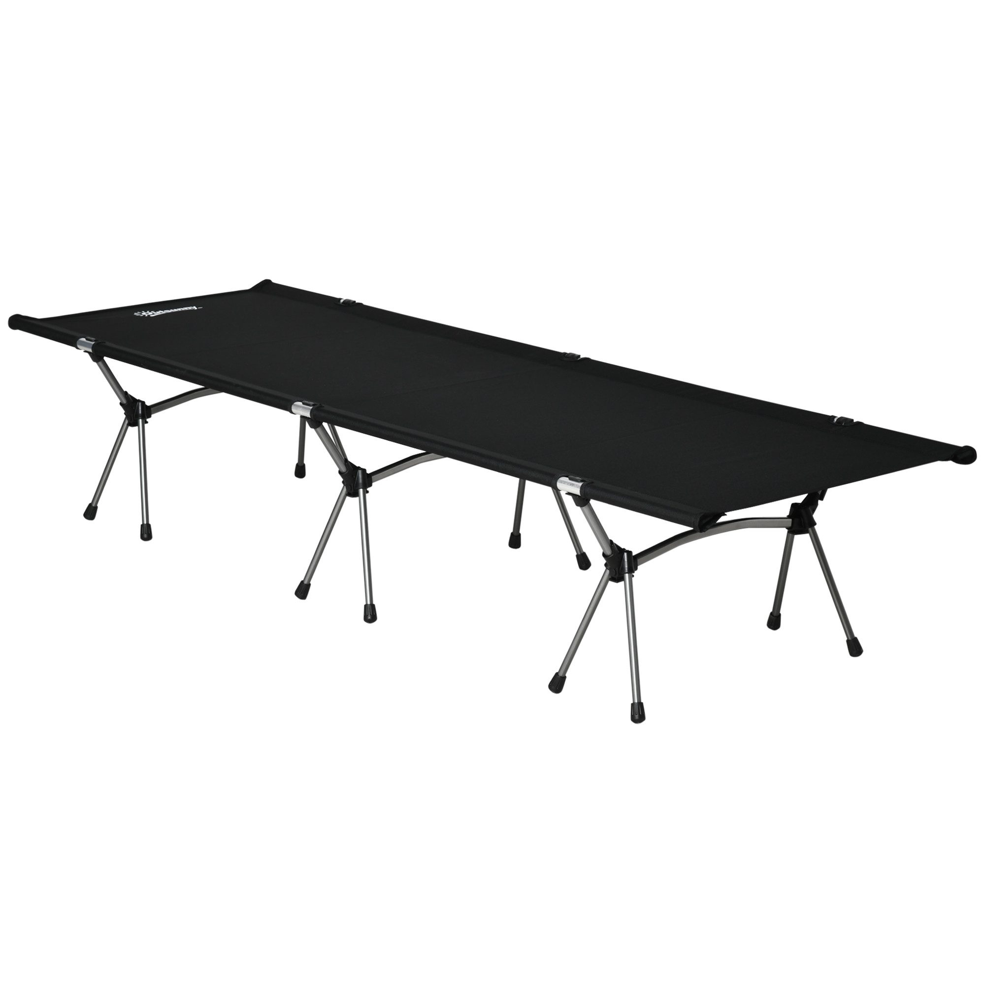 Feldbett Campingbett klappbar Aluminium höhenverstellbar Schwarz