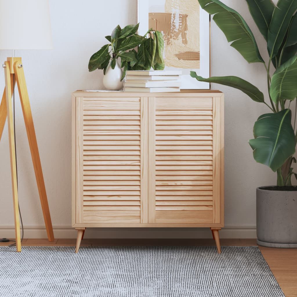 furnicato Schranktür Schranktüren Lamellen-Design 69x39,4 cm Massivholz naturfarben (2 St), Atmungsaktive Möbeltüren für bessere Luftzirkulation im Schrank