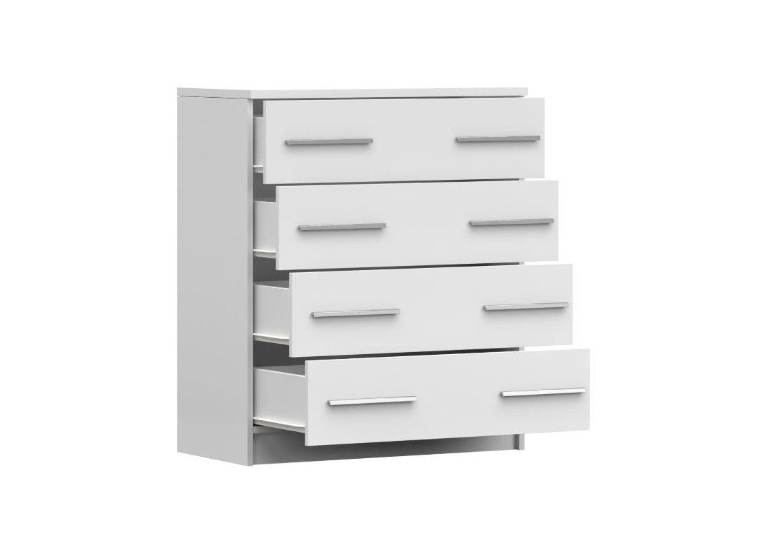 MOEBLO Kommode Marsala II 4s (Sideboard Wohnzimmer Kommode Schlafzimmer, Komodenschrank, Highboard, modischen silbernen Griffe), (BxHxT):80x93x40cm