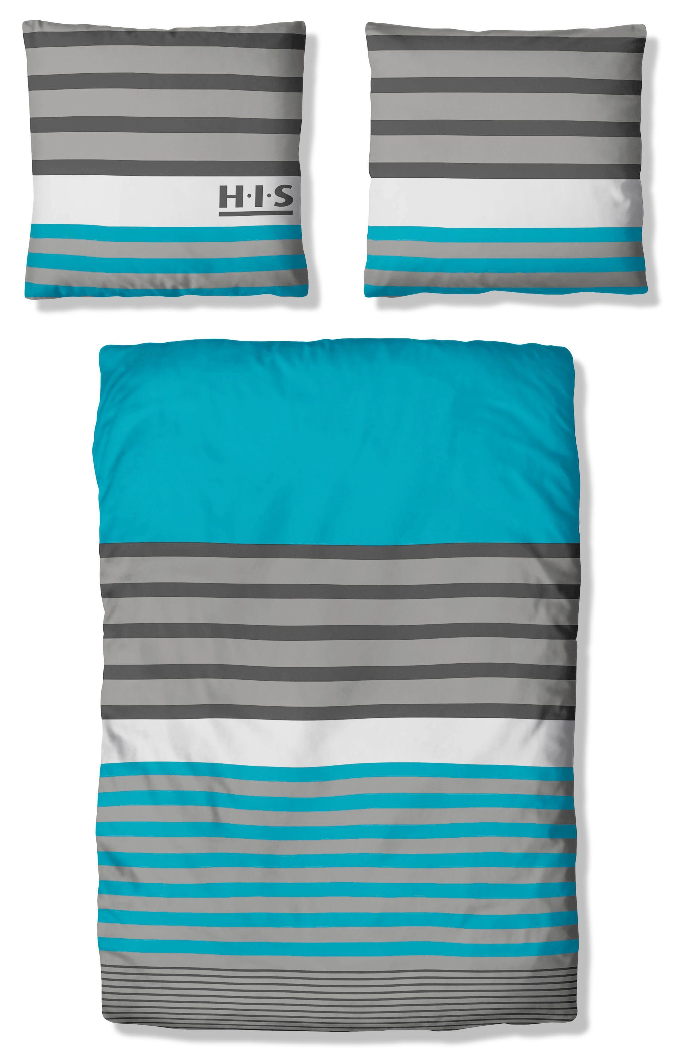 H.I.S Bettwäsche Majoran, Polycotton recycelt, 2 teilig, gestreifte Bettwäs günstig online kaufen