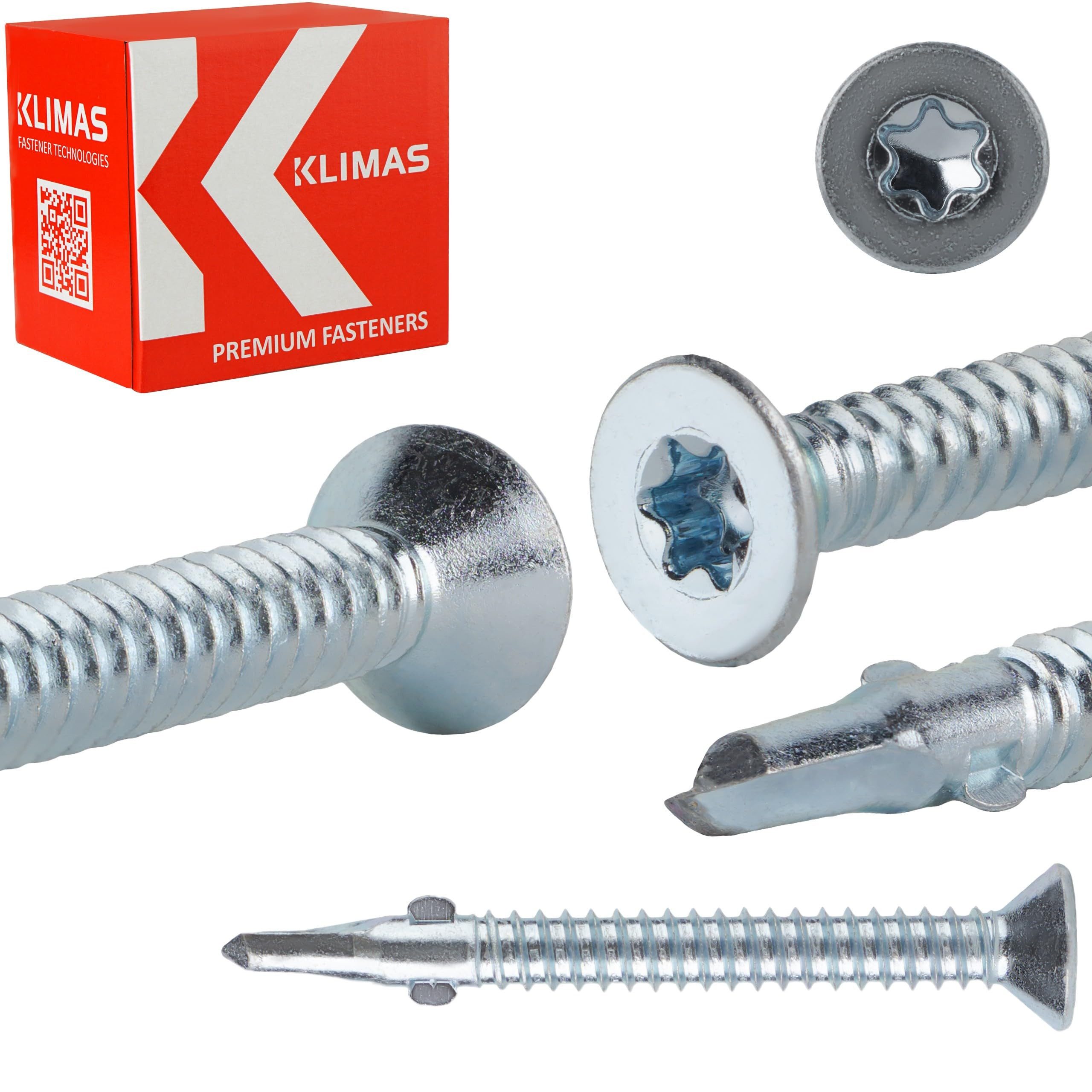 Klimas Bohrschraube WSDST Flügelbohrschrauben Holz-auf-Stahl, (200 St)