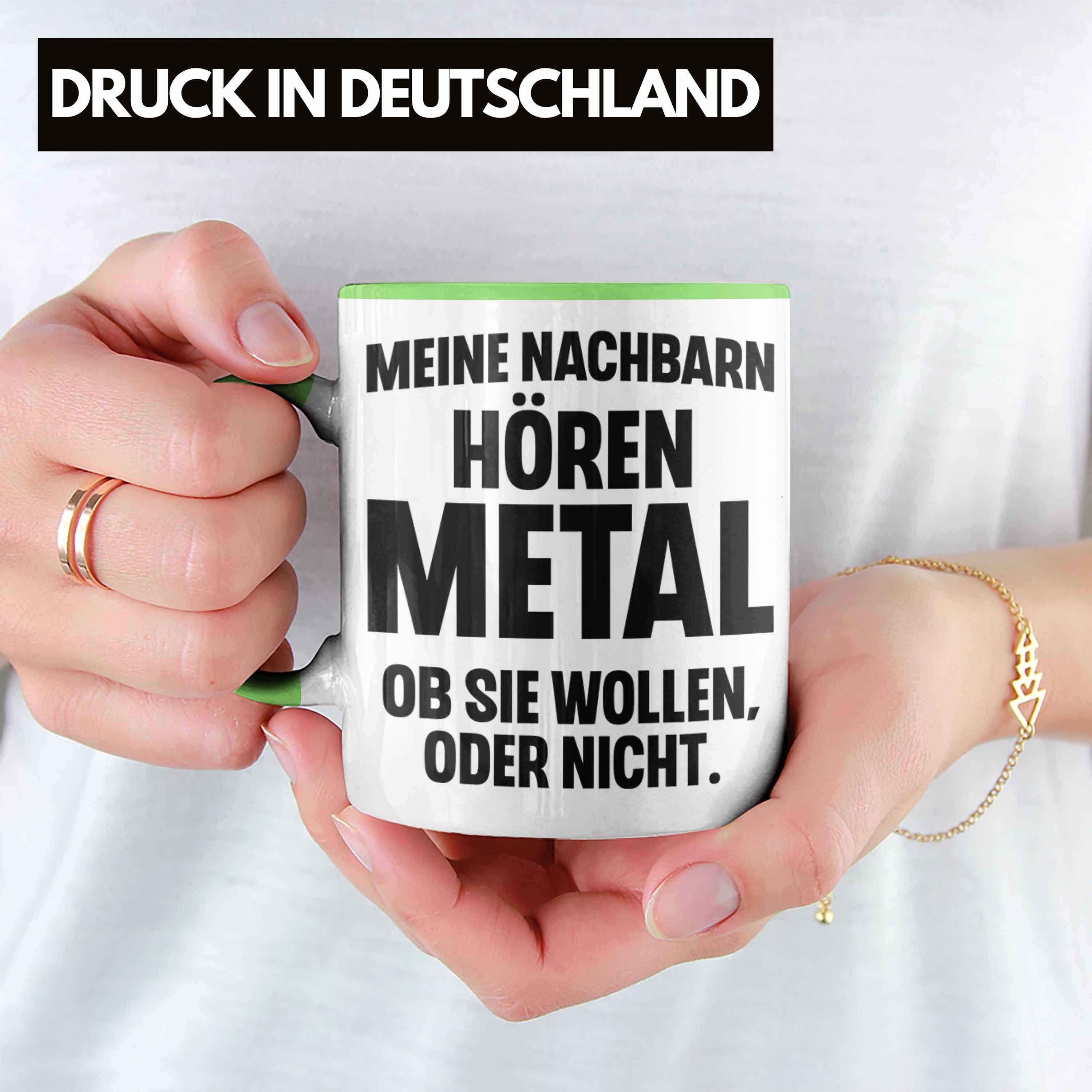 Trendation Tasse Lustig Deko Grün Metal Geschenk Geschenke Tasse - Trendation Heavy Rockmusik