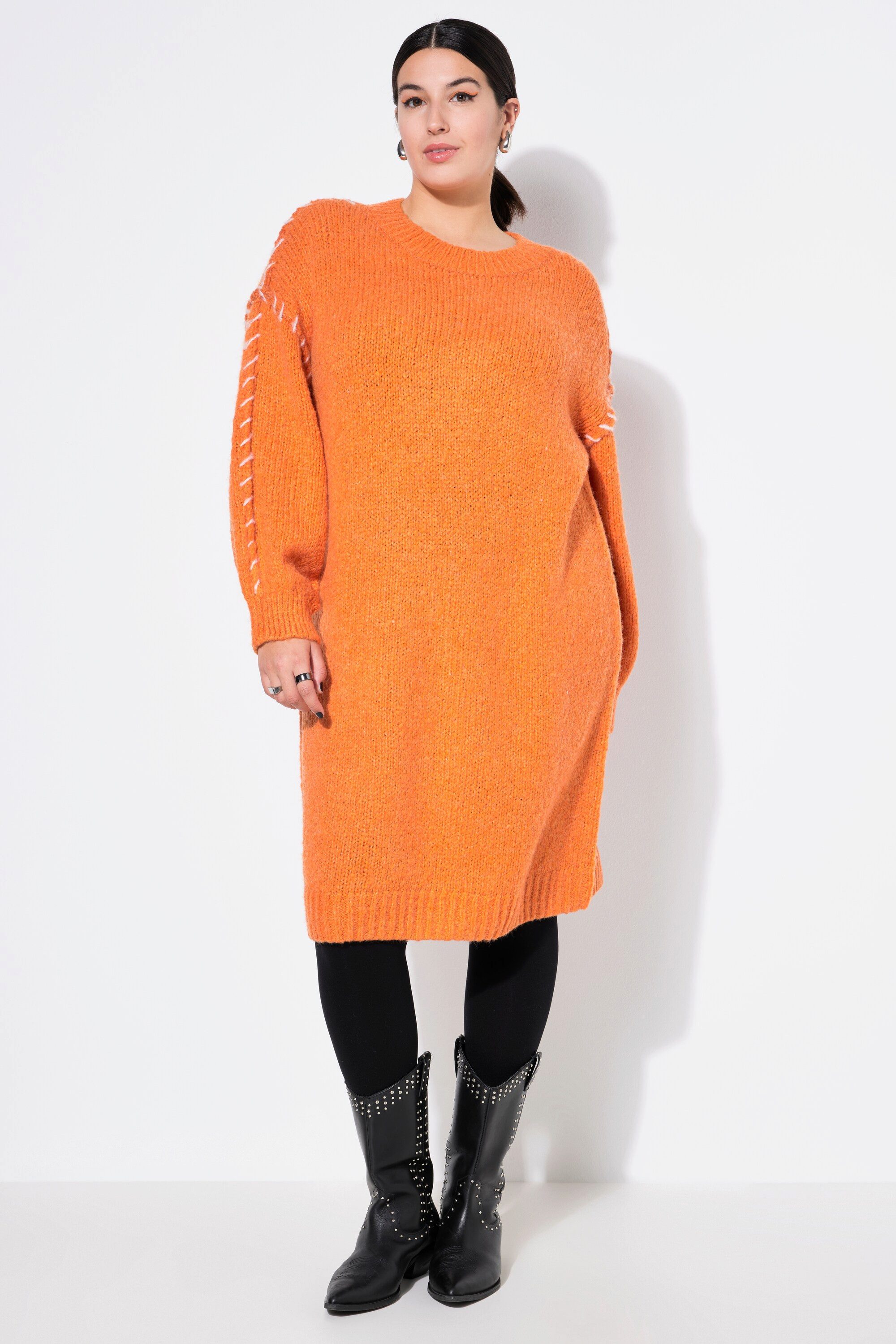 Jerseykleid Strickkleid oversized Schmucknähte
