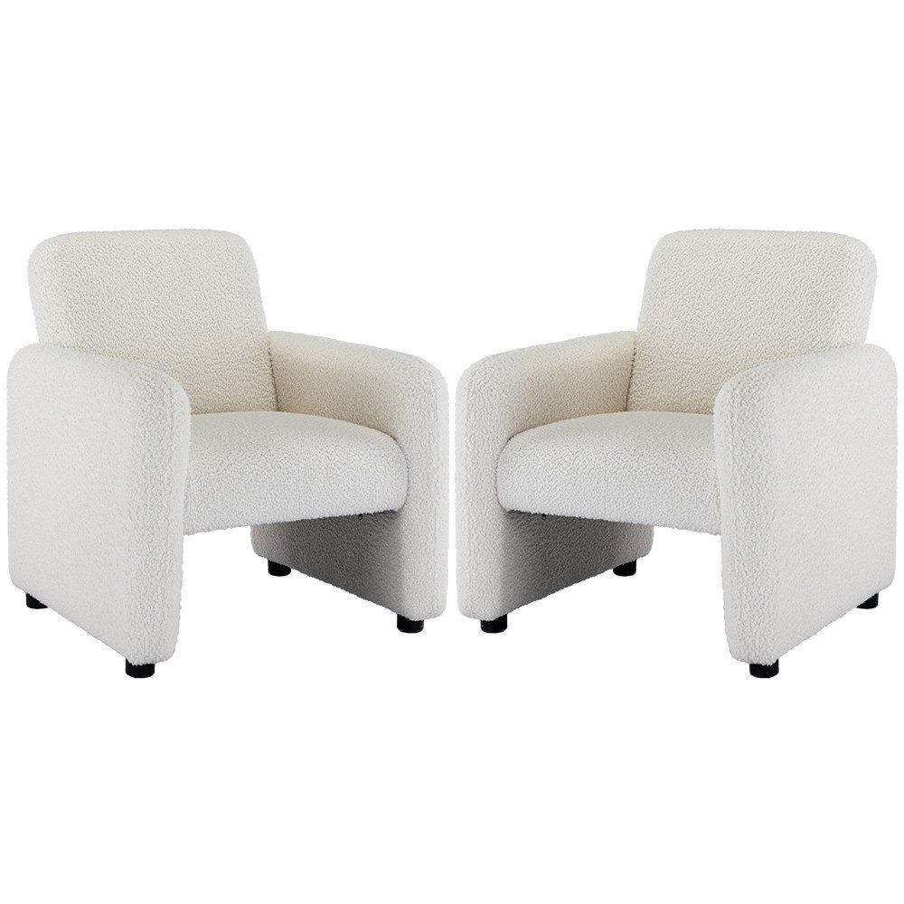 WAHSON OFFICE CHAIRS Cocktailsessel Teddystoff Ohrensessel günstig online kaufen