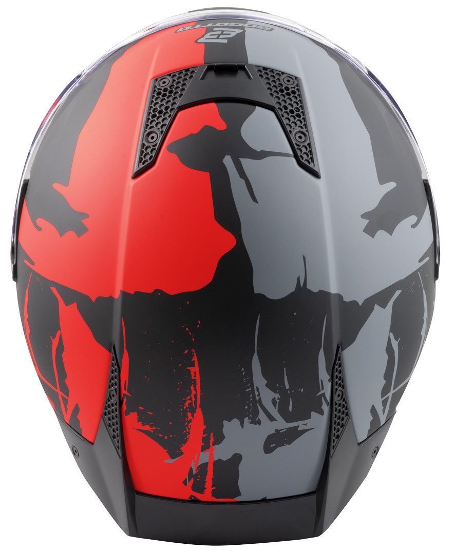 Bogotto Motorradhelm Rapto Demon Helm, vorbereitet für Kommunikationssystem,geeignet für Brillenträger,v