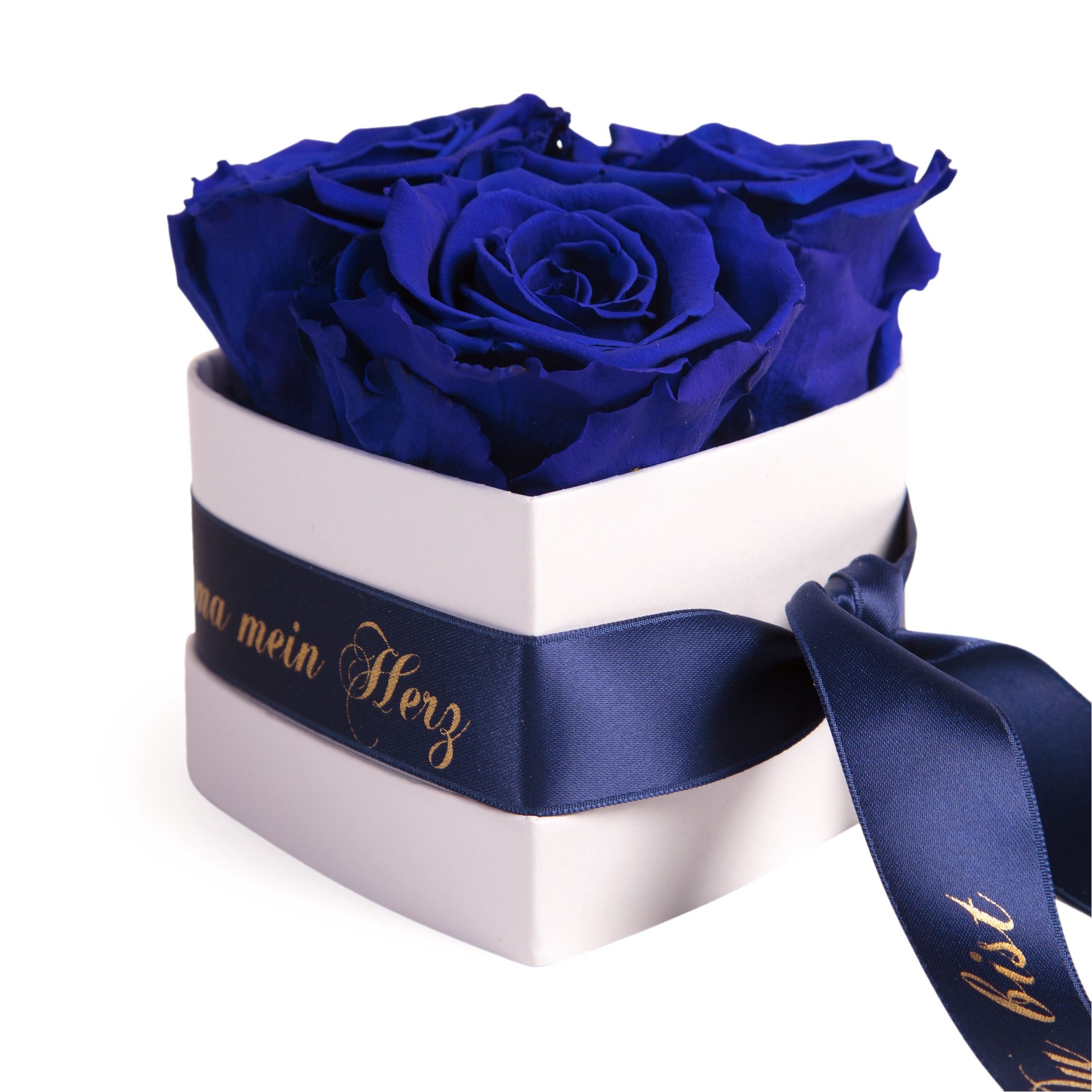 Kunstblume Mama Geschenk Du bist mein Herz Box 3 unendliche Rosen Rose, ROSEMARIE SCHULZ Heidelberg, Höhe 10 cm, echte Blumen 3 Jahre haltbar, Made in Germany