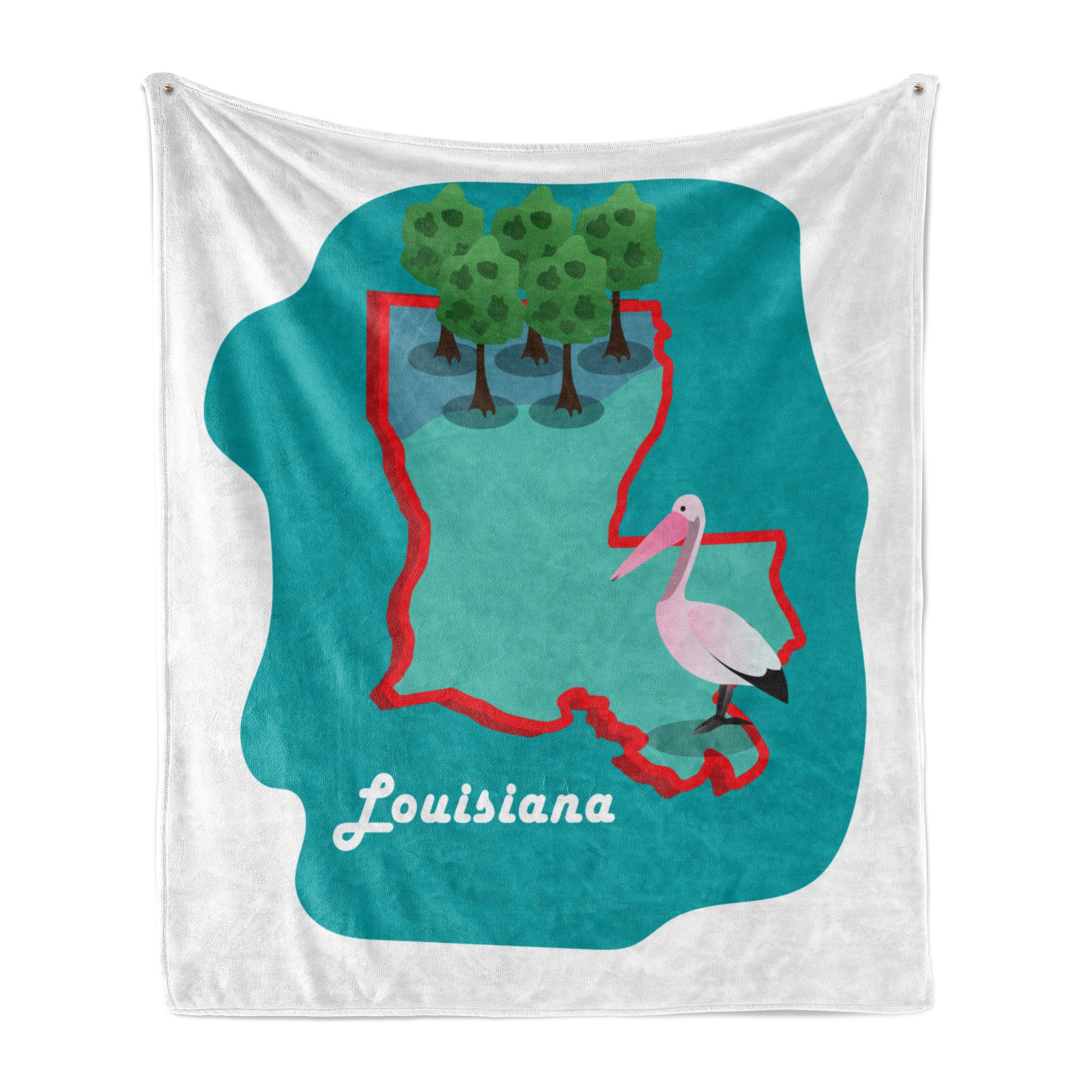 Wohndecke Gemütlicher den Abakuhaus, Staats-Karte Vogel und Louisiana Außenbereich, Innen- für mit Plüsch