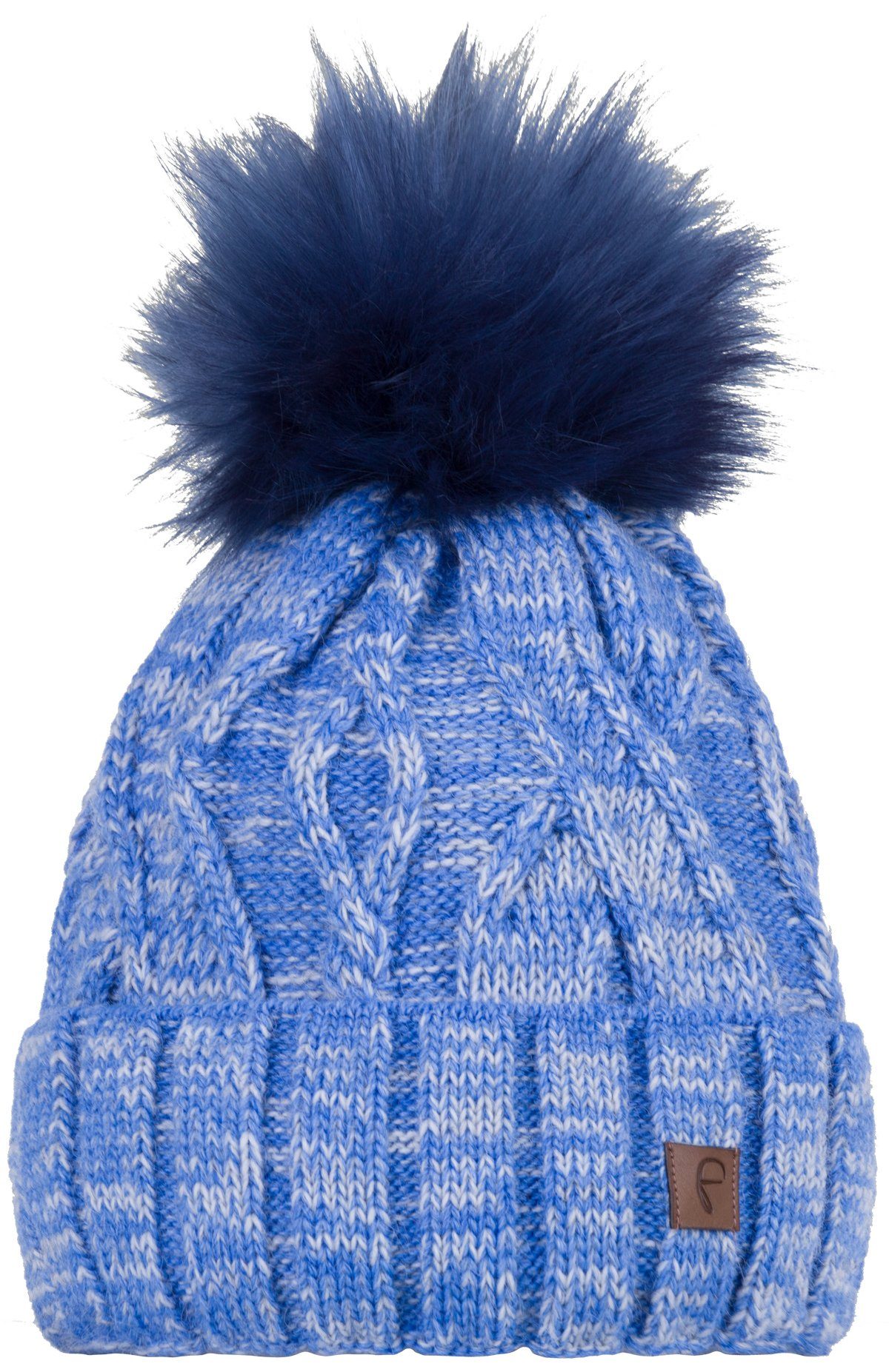 Faera Bommelmütze Wintermütze Damen Herren Mütze Beanie Haube gefüttert Strickmütze Bommelmütze