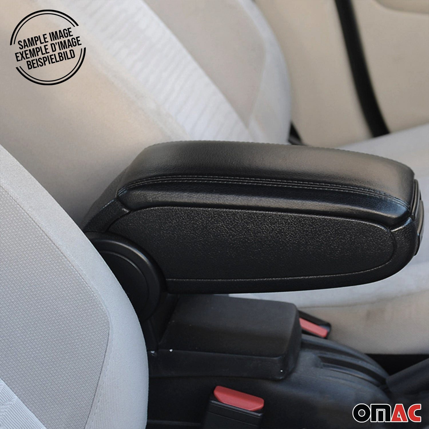 OMAC Armlehne Mittelarmlehne für Fiat Linea 2007-2020 PU-Leder Schwarz, Langlebig,Multifunktional,Einfache Installation