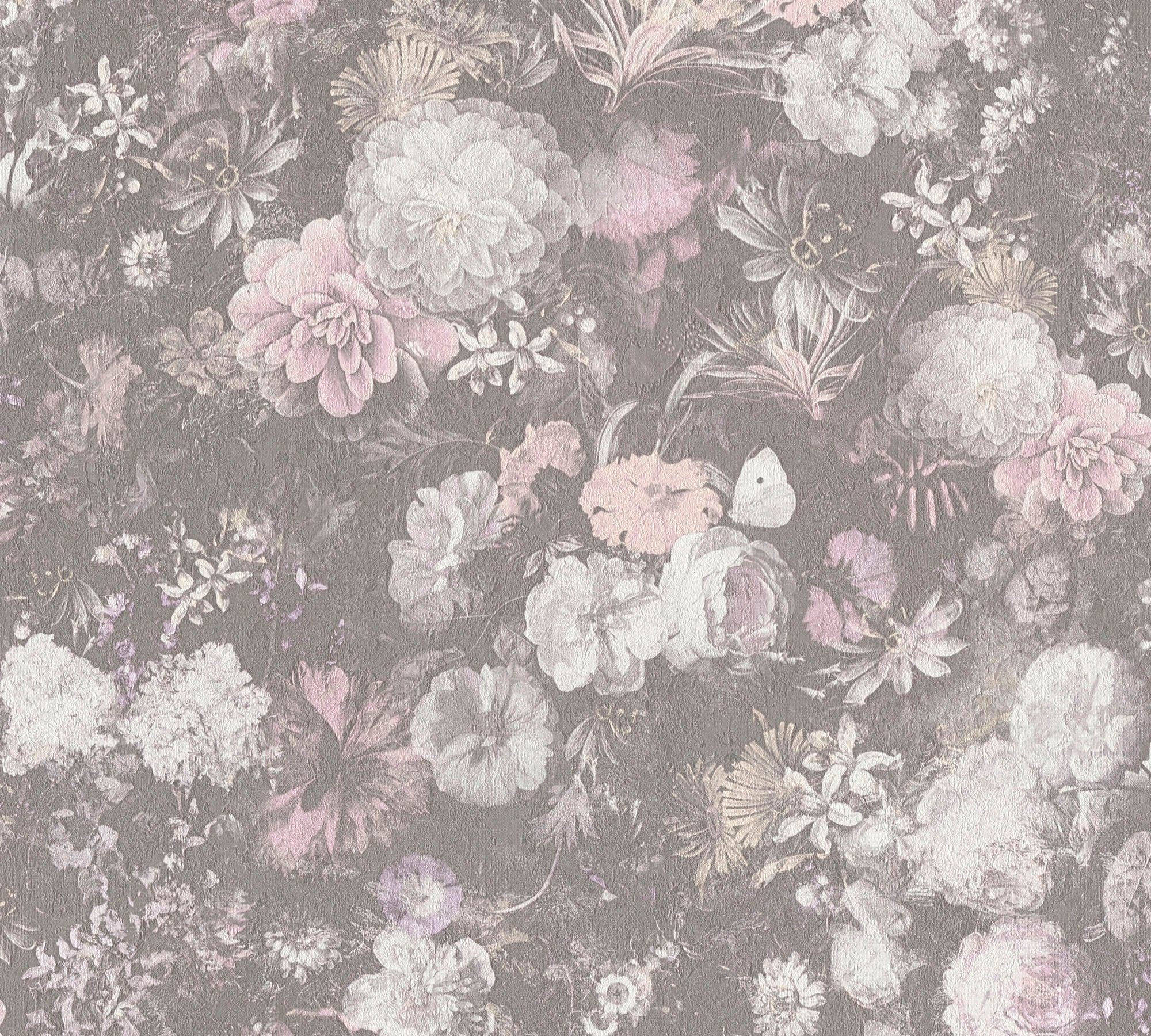 Mata living Vliestapete walls floral, Hari, strukturiert, beige/rosa Tapete Blumen Florale natürlich, geblümt,