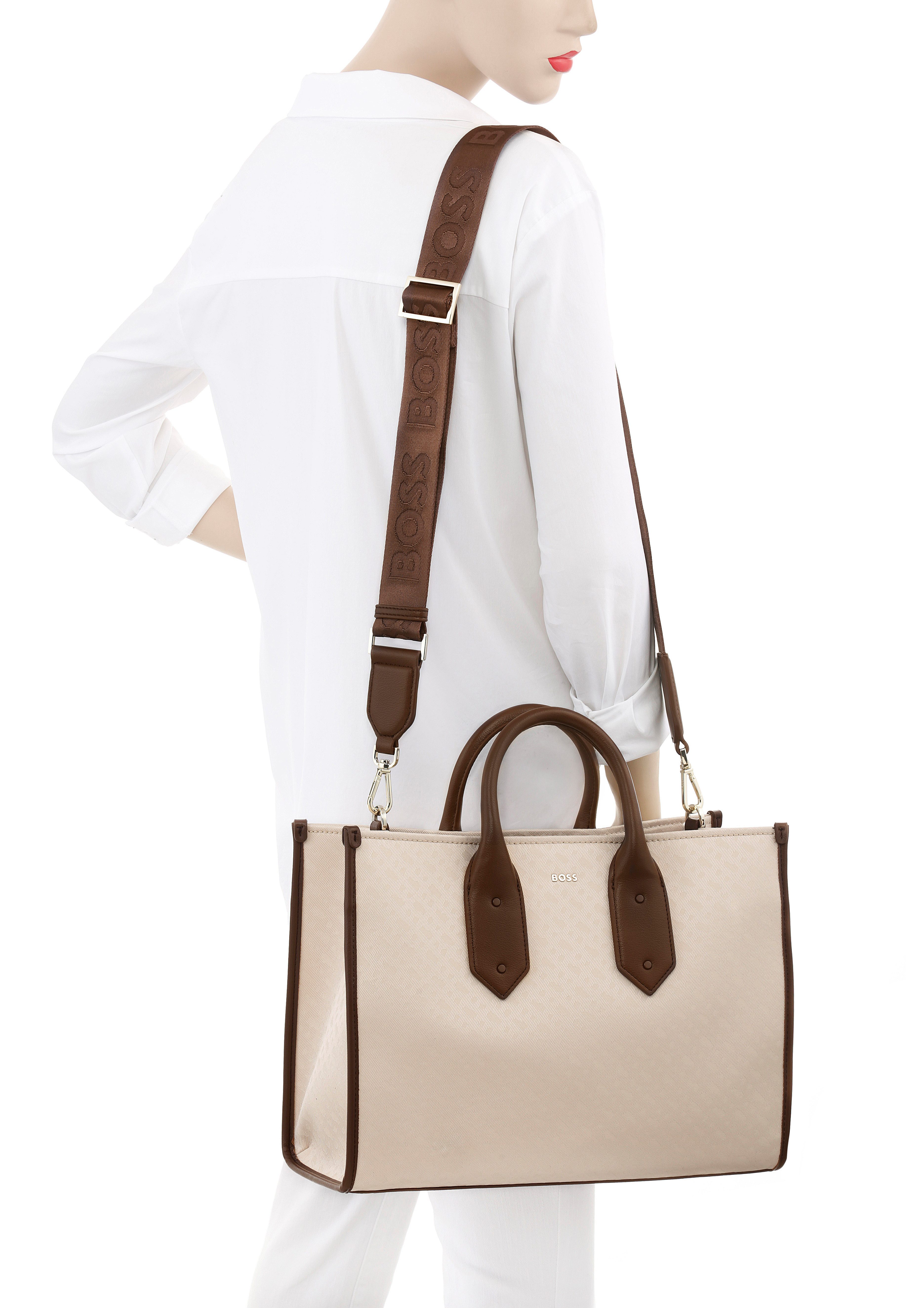 BOSS Shopper Sandy MED Tote M, große Damen Henkeltasche, Umhängetasche mit abnehmbarem Schultergurt