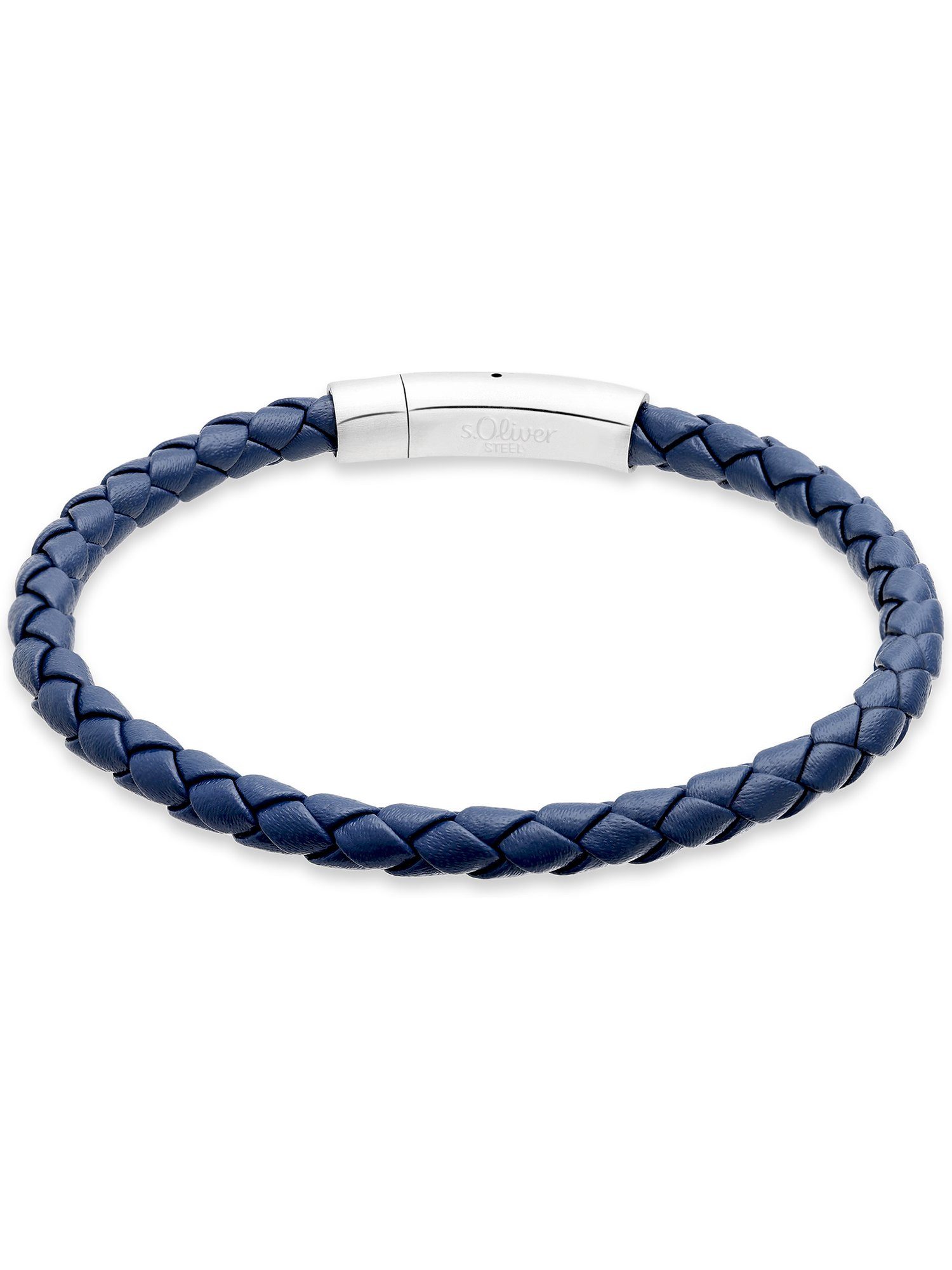 s.Oliver Armband S.Oliver Herren-Armband Edelstahl, Leder