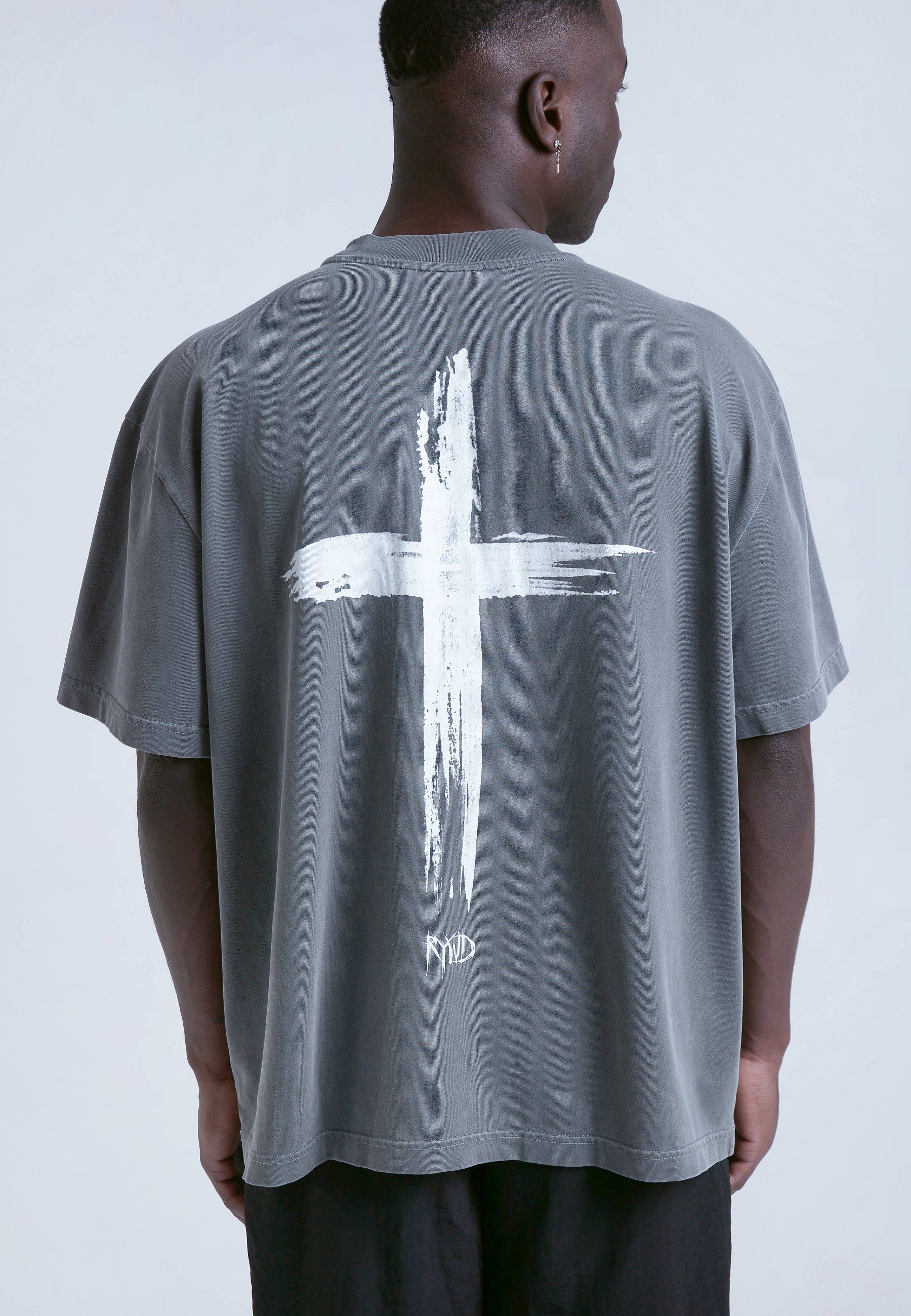 Remember you will - washed T-Shirt RYWD T-Shirt die Stone grau Cross