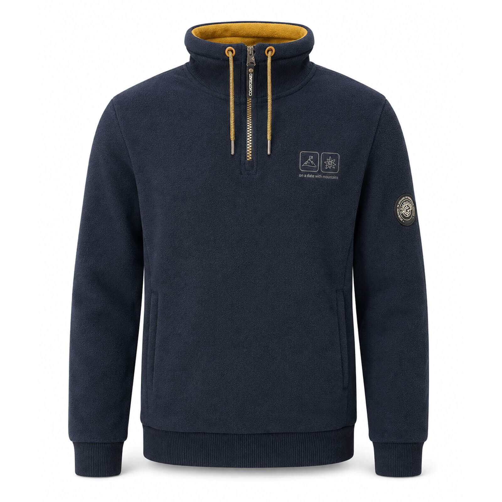 Coastguard Troyer Herren Fleecetroyer 80936 mit Stehkragen - Troyer-Pullover Fleece Troyer-Kragen mit Kordelzug, Rib am Kragenäußeren, Seitentaschen