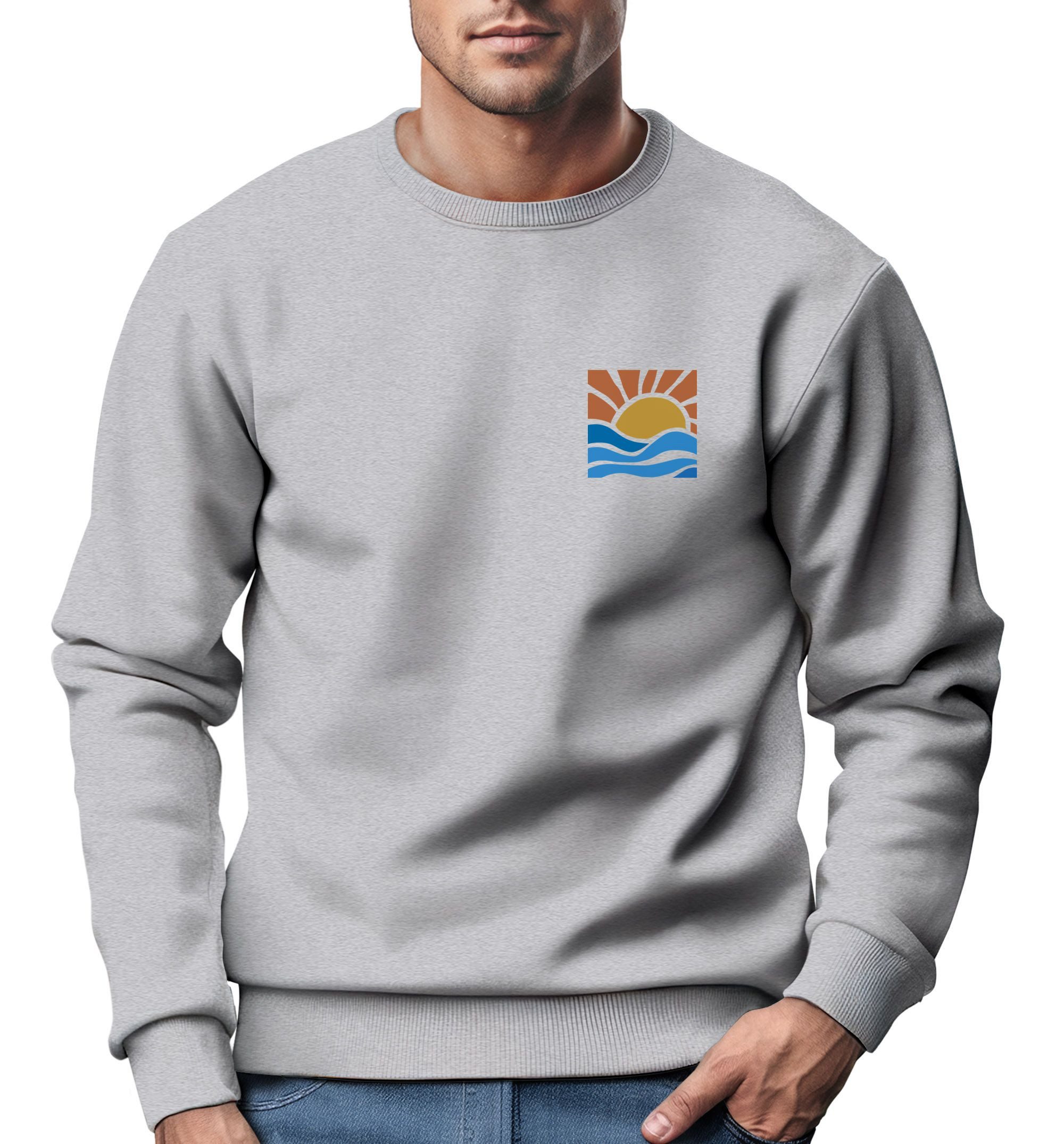 Neverless Sweatshirt Sweatshirt Herren Logo Print günstig online kaufen