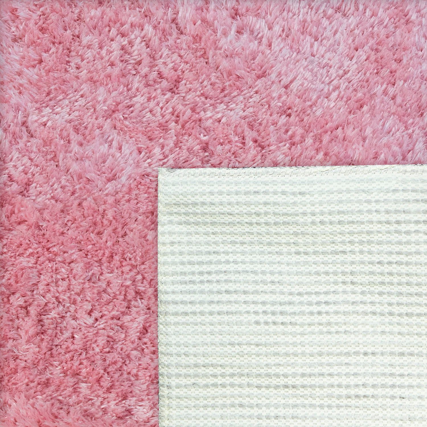 Hochflor-Teppich Bamba 410, rosa & Paco flauschig, 45 rechteckig, waschbar Home, Höhe: Flokati Optik, weich mm