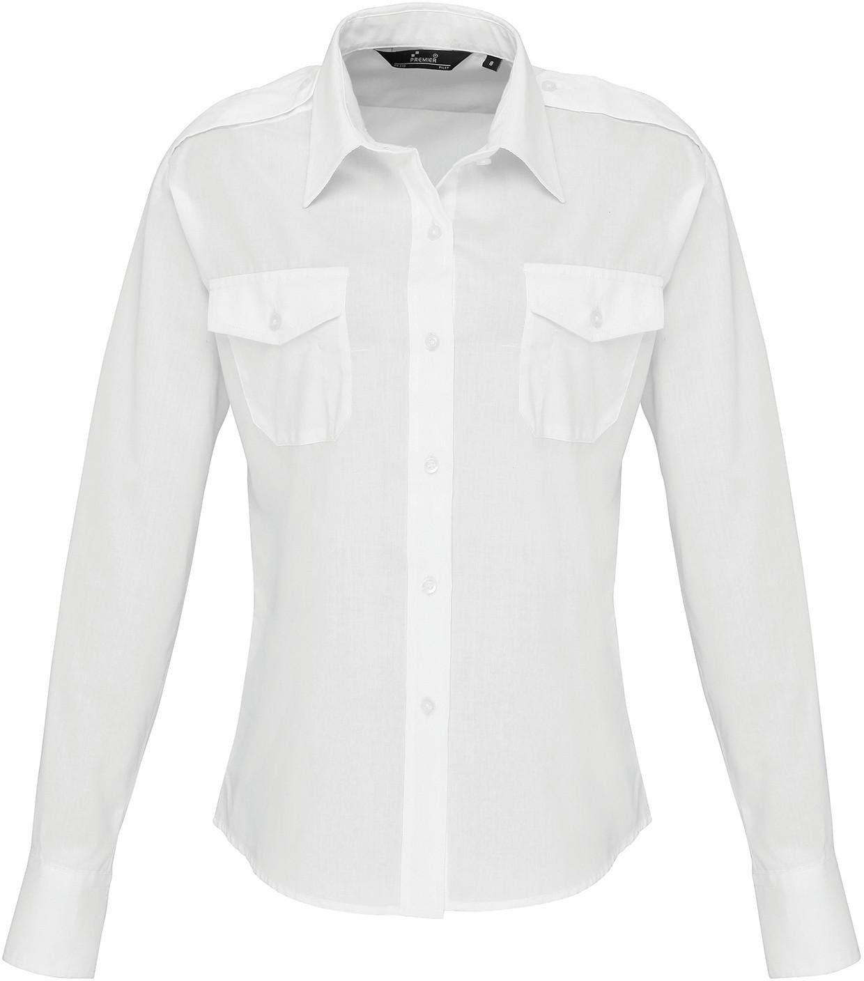 Premier Workwear Outdoorhemd Damen-Langarm-Pilotenbluse