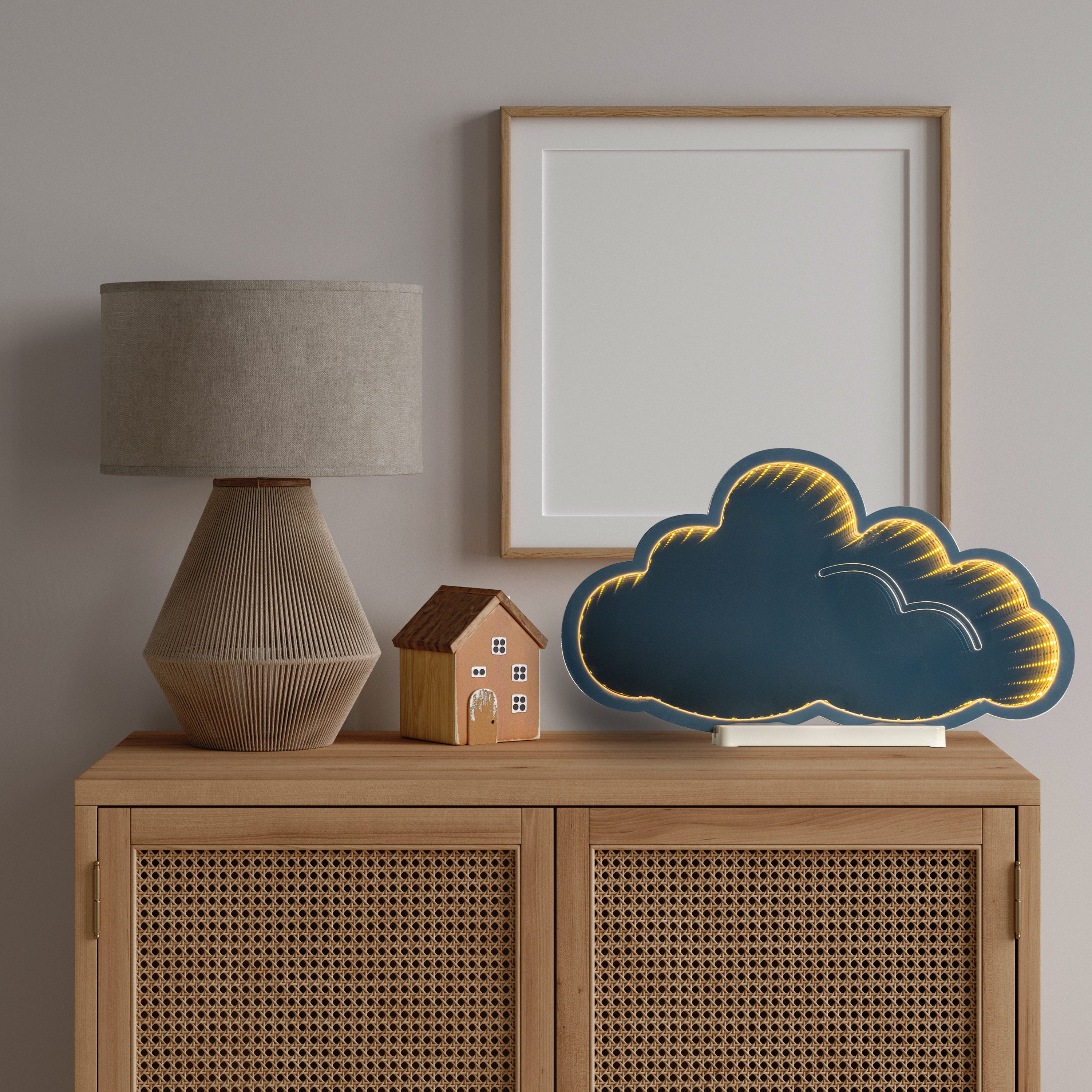 OTTO home LED Dekolicht Evvina - Wolke, LED fest integriert, Warmweiß, Infinity Effekt, Deko für Innen, beidseitig beleuchtet, Nachtlicht