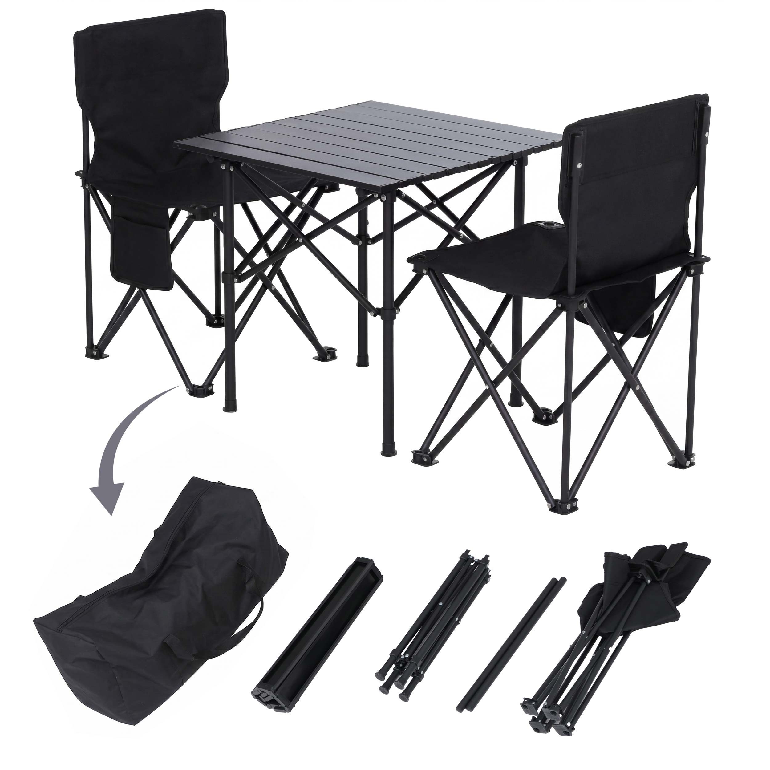 MCW Sitzgruppe MCW-Q39-3, (3-tlg), Kompakt zusammenklappbar und platzsparend zu verstauen