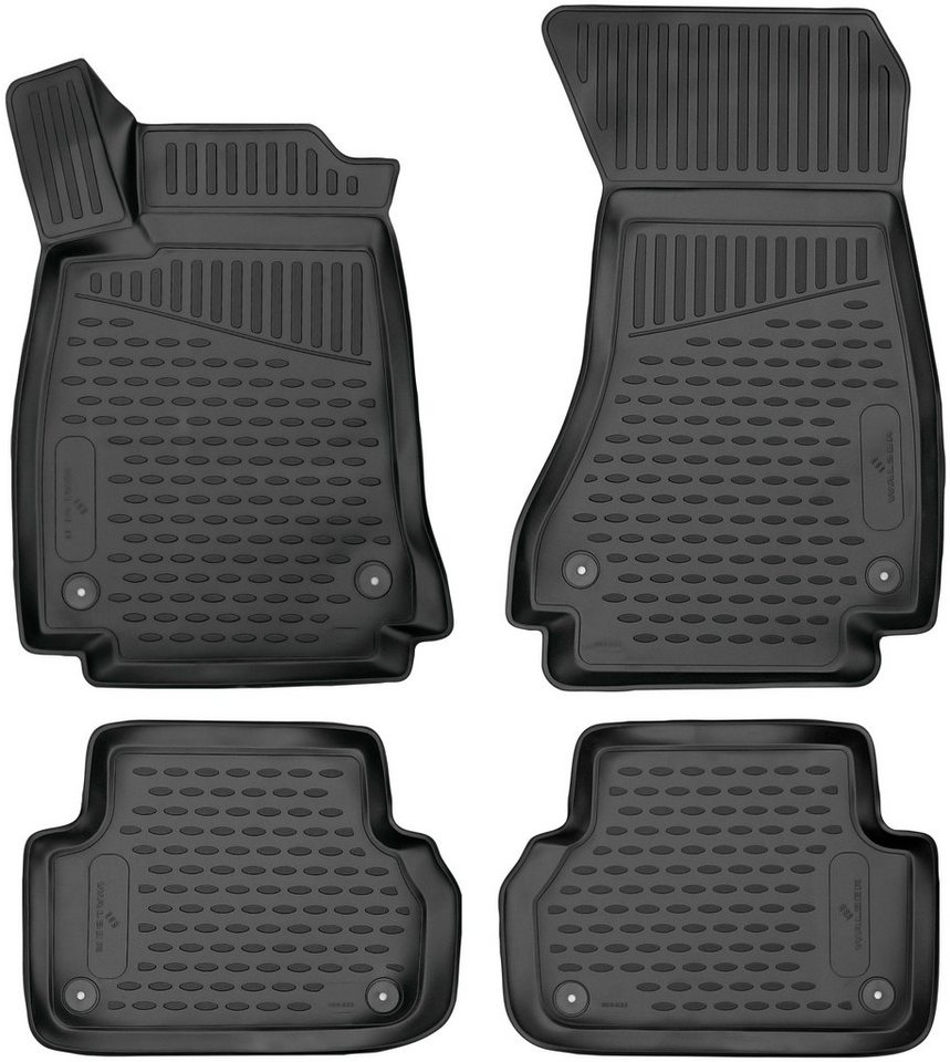 WALSER Passform-Fußmatten XTR (4 St), für Audi A4 Kombi, Stufenheck, z.B.  für Audi A4, A4 Avant, A4 Allroad