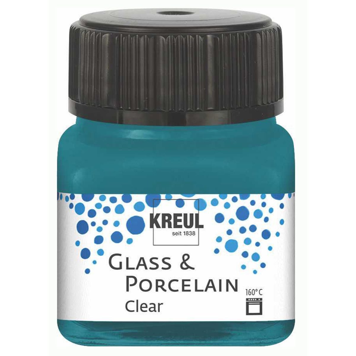 C. KREUL Porzellanfarbe KREUL Glass & Porcelain Farbe Clear türkis 20ml Glas