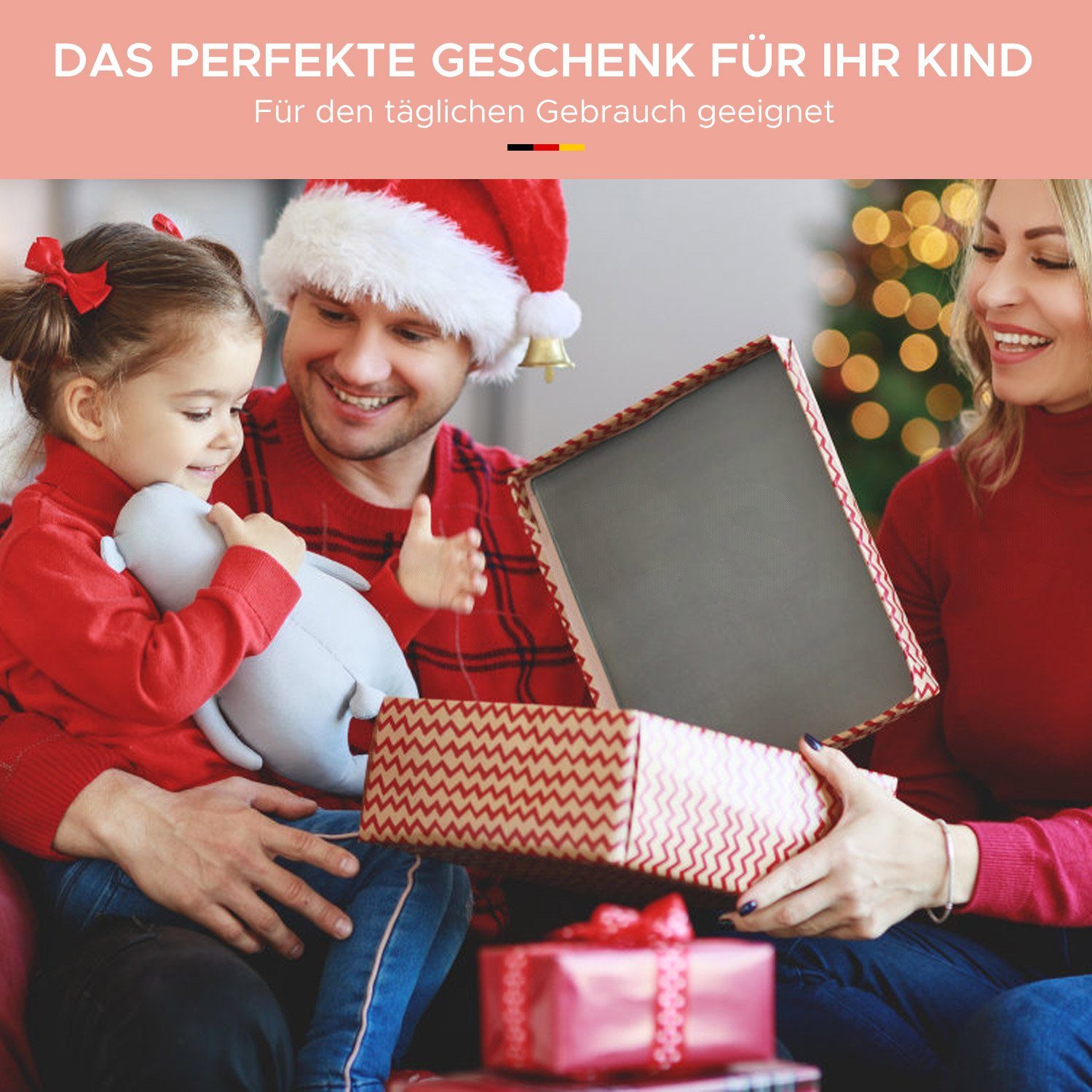 Mit Bommelmütze Wollfutter & für im MAGICSHE von Kinder Handschuhe Wintermütze schwarz Mütze Alter 1-5